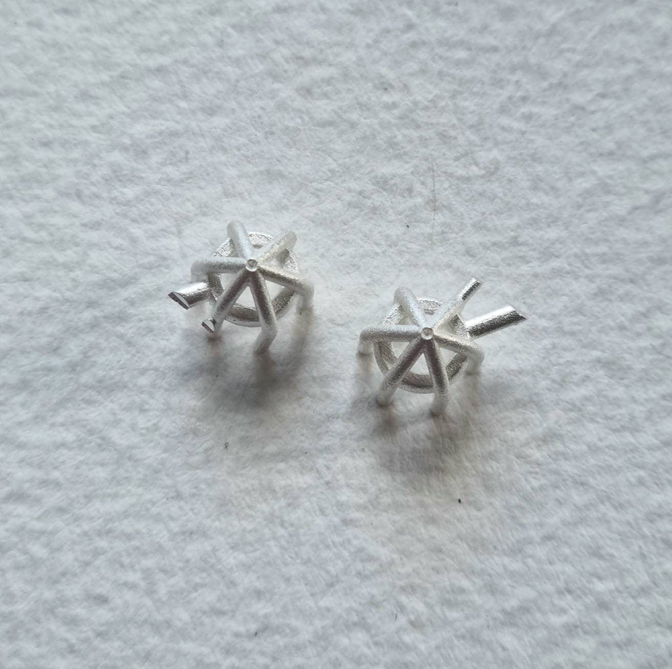 5.5mm Round 6 claw basket sterling silver cast stone Setting