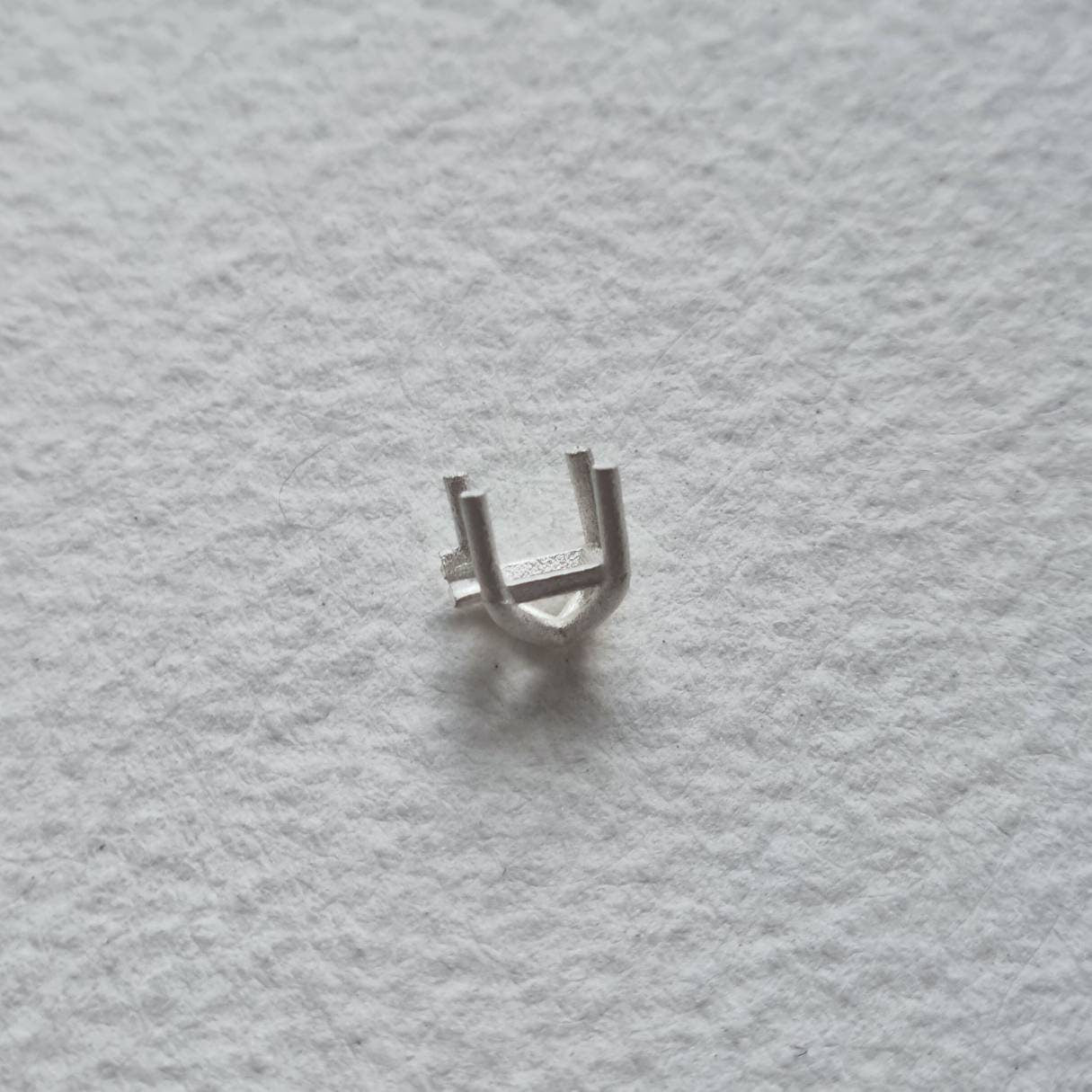 4mm Square 4 claw basket sterling silver cast stone setting
