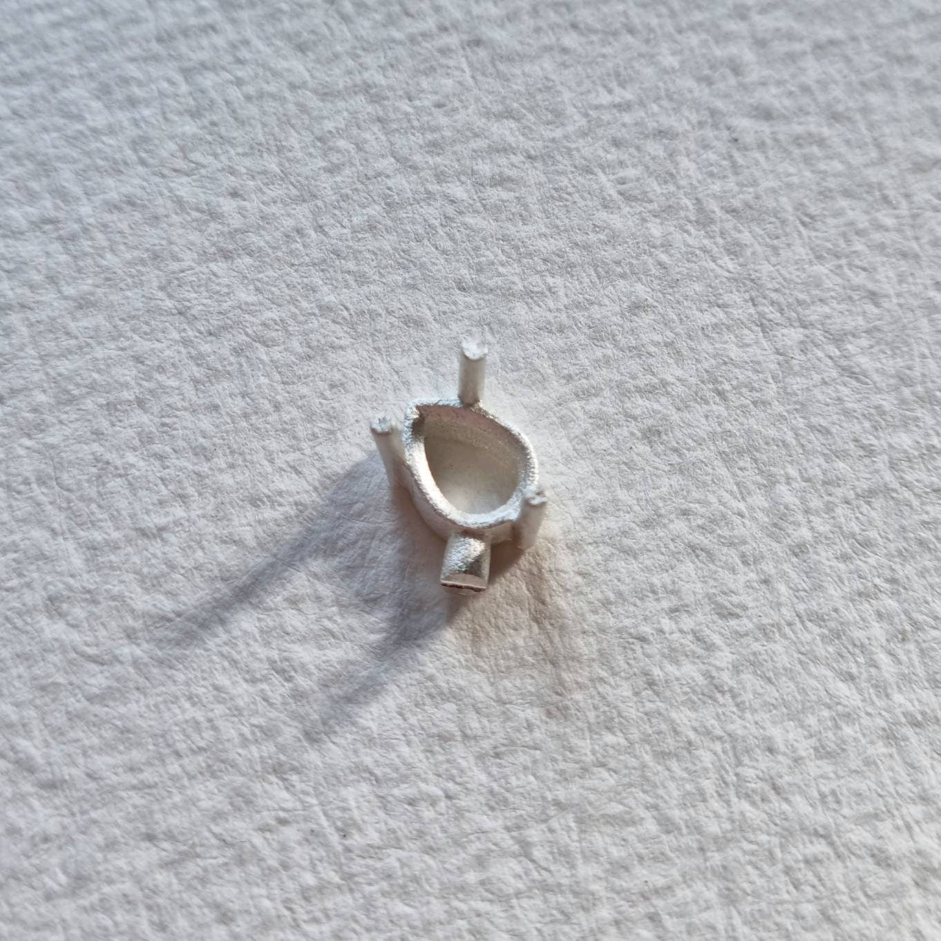 8x6mm Pear 3 claw sterling silver cast stone Setting