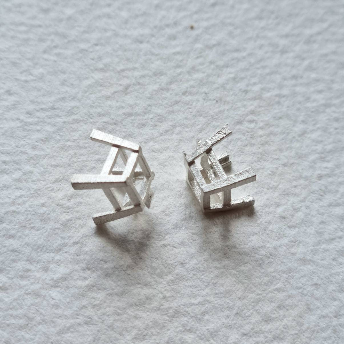 6mm Square 4 claw sterling silver cast stone setting