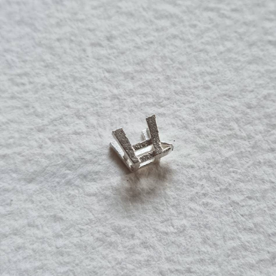 4mm Square 4 claw sterling silver cast stone setting