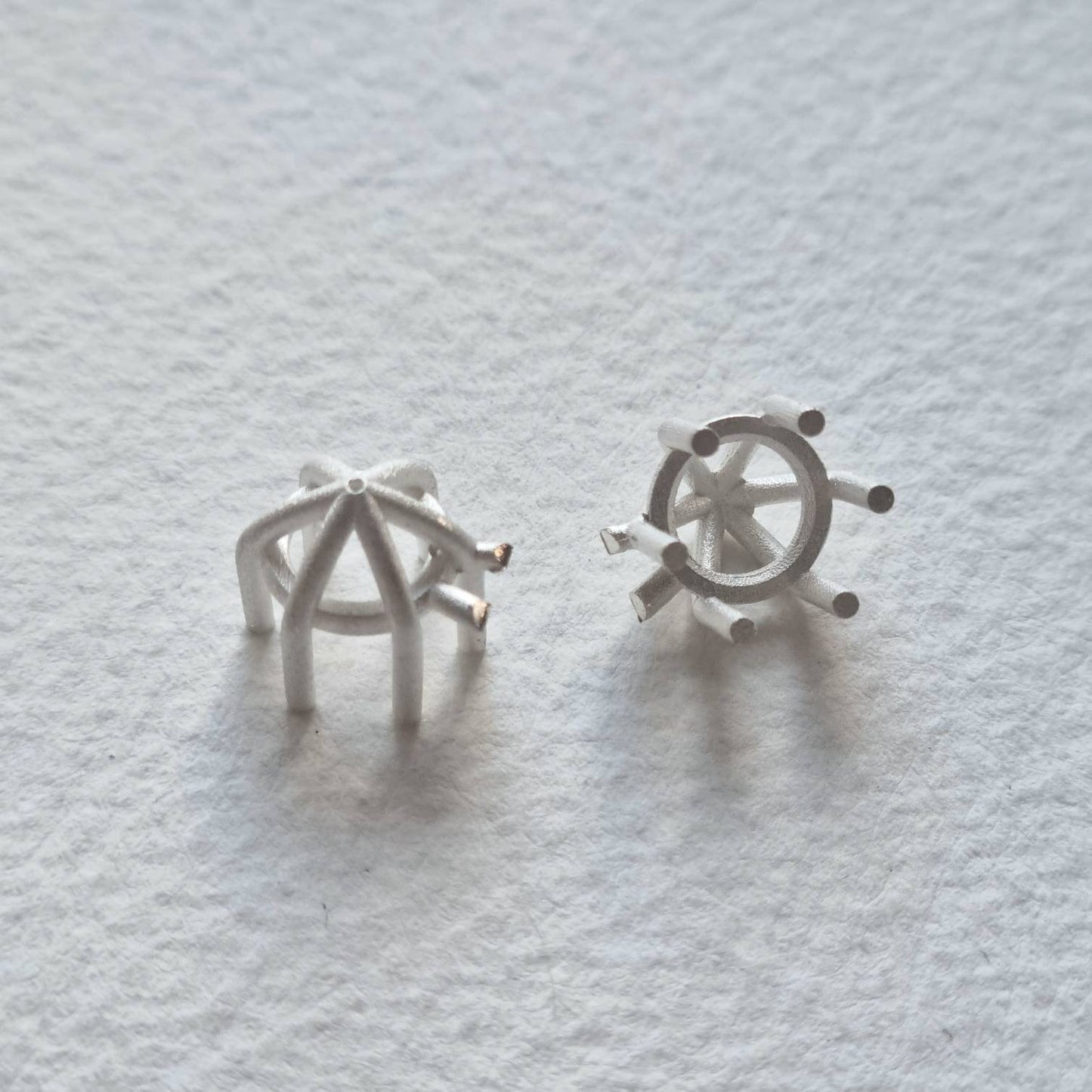 8mm Round 6 claw basket sterling silver cast stone Setting