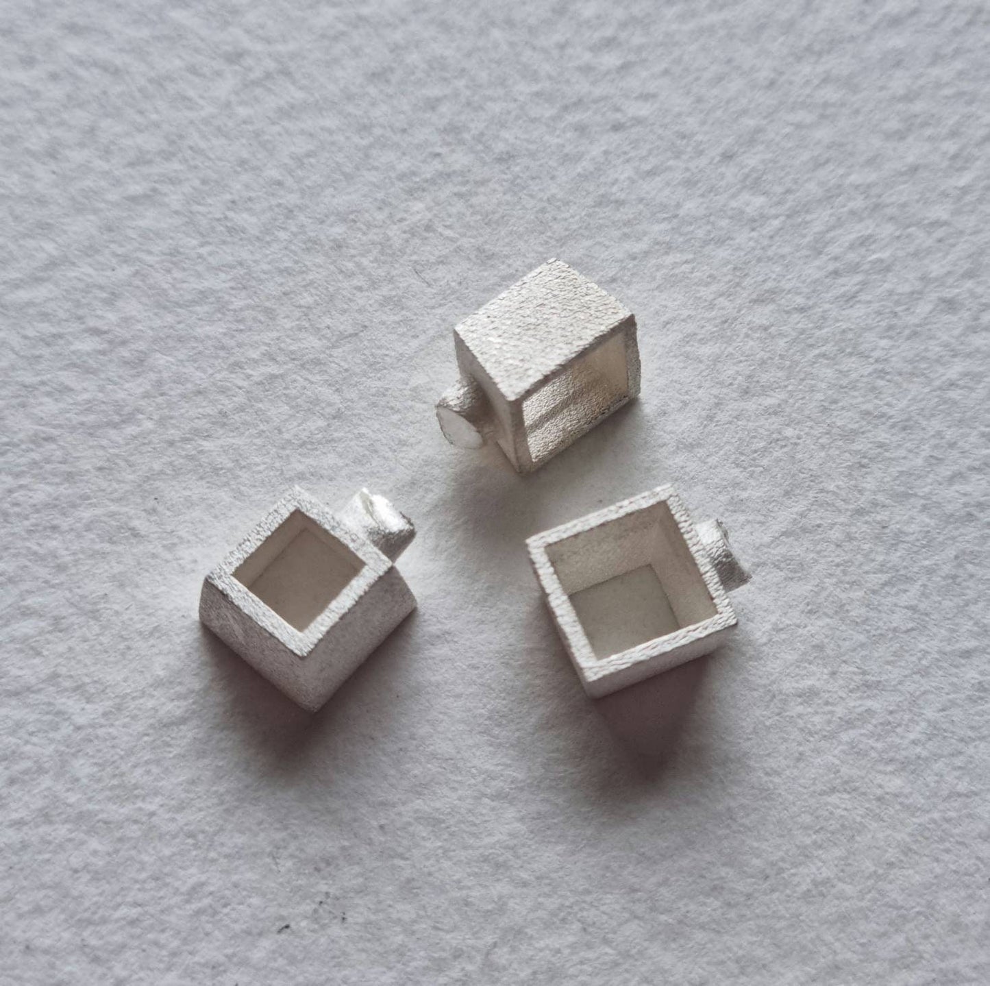 6mm Square collet sterling silver cast stone setting