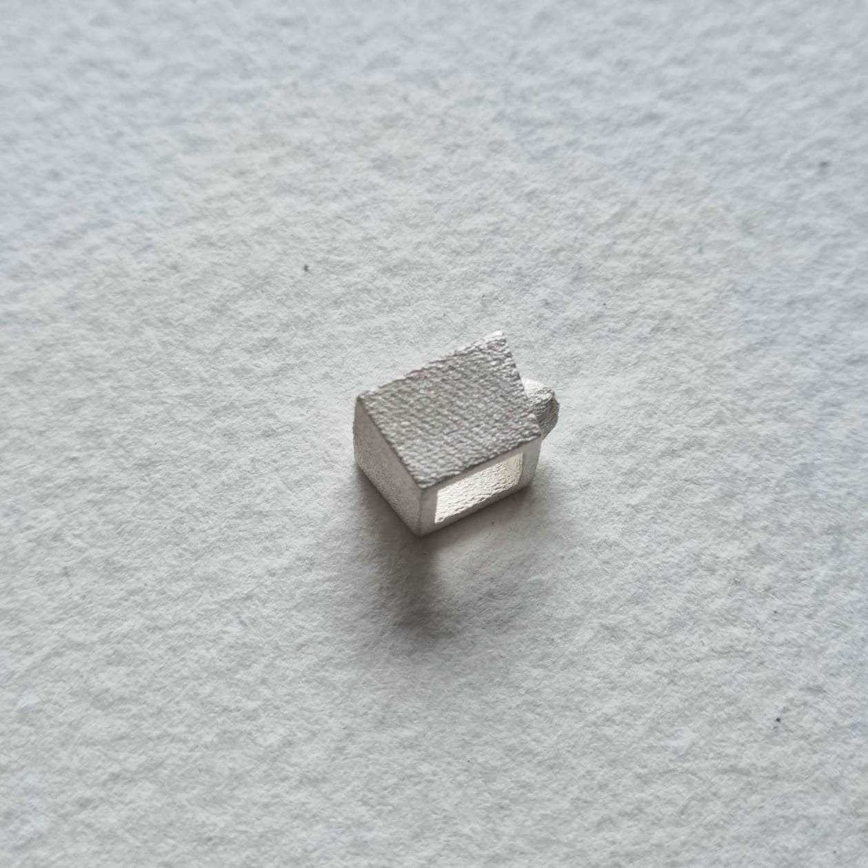 6mm Square collet sterling silver cast stone setting