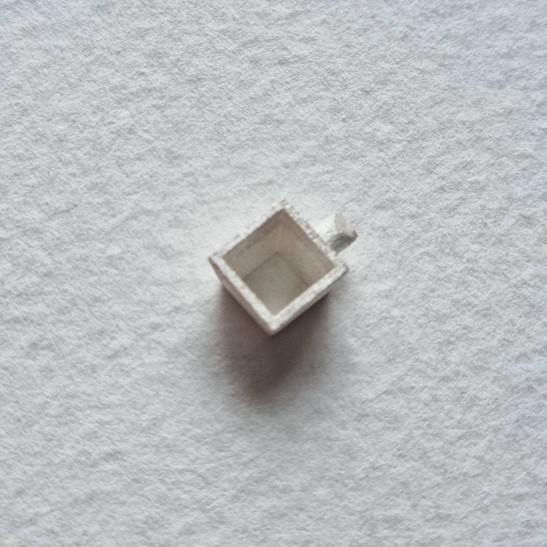 5mm Square collet sterling silver cast stone setting