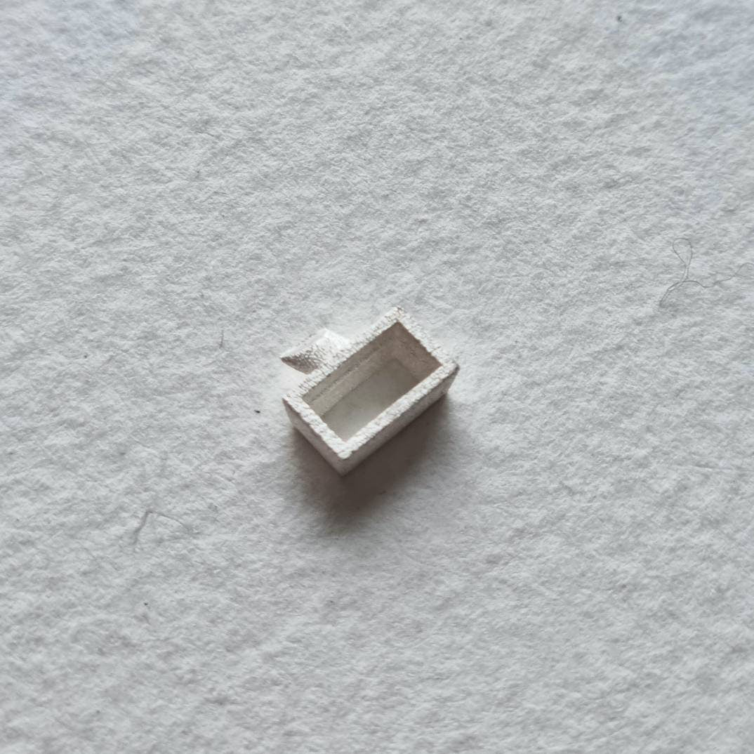 6x3mm Baguette collet sterling silver stone setting