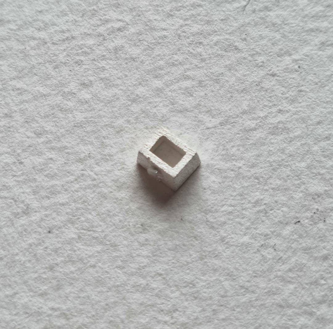 4x3mm Baguette collet sterling silver cast stone setting