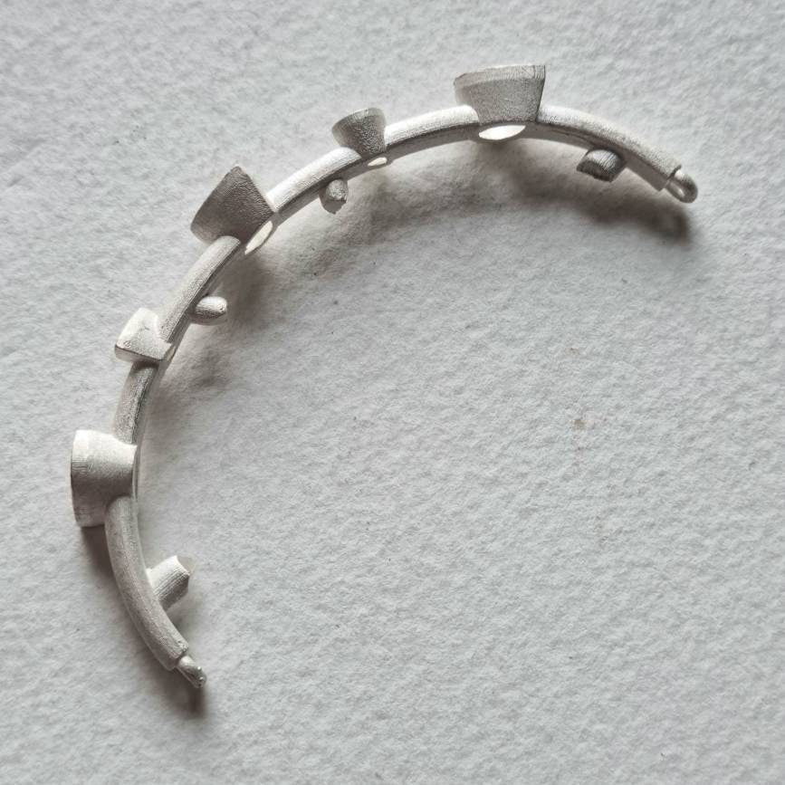 7x5mm and 5x3mm Pear multi stone collet sterling silver bangle blank