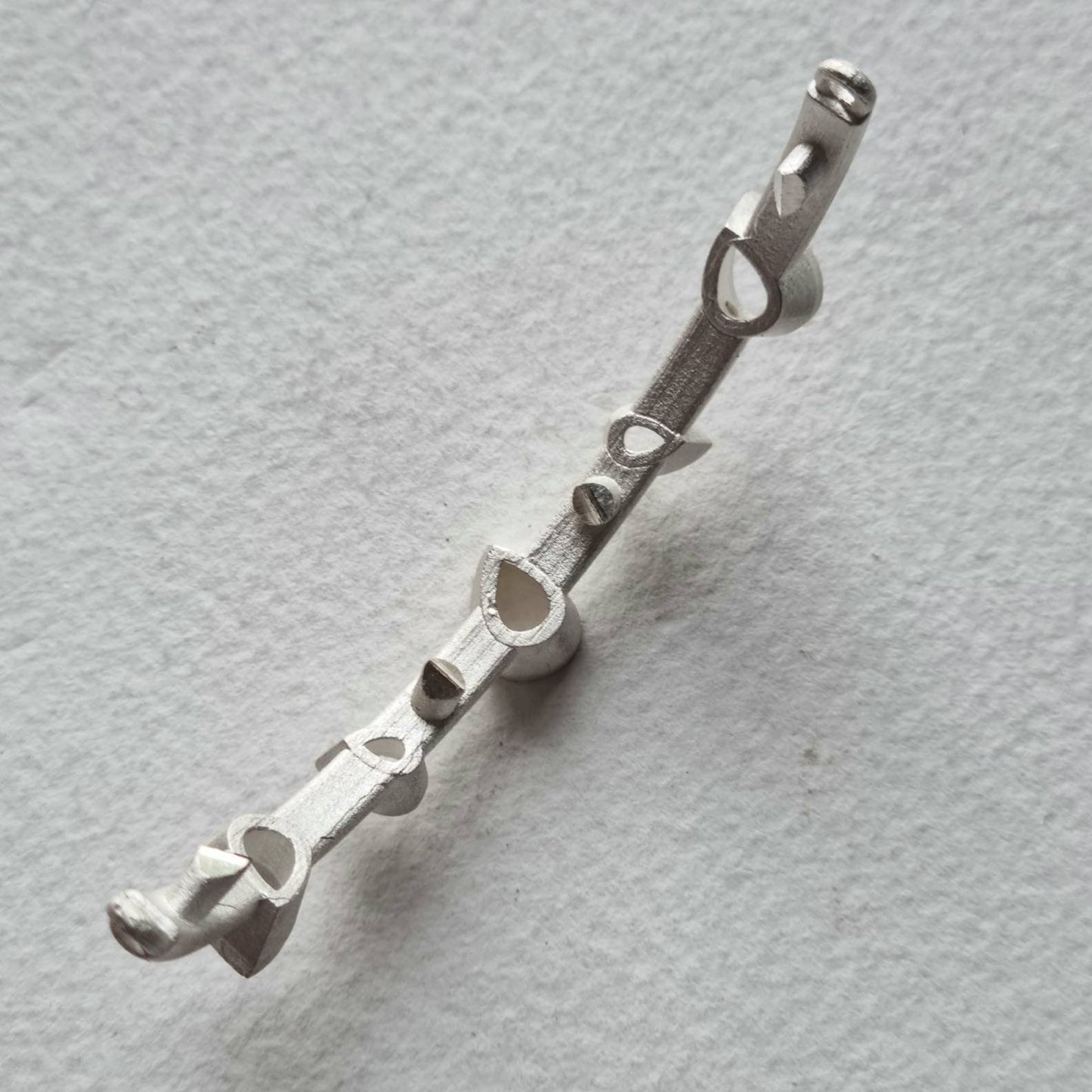 7x5mm and 5x3mm Pear multi stone collet sterling silver bangle blank