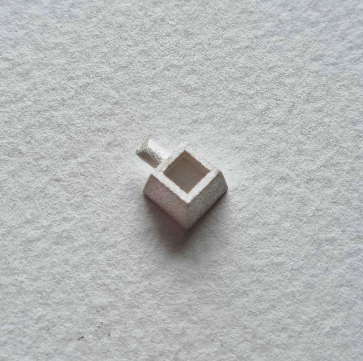 5mm Square collet sterling silver cast stone setting