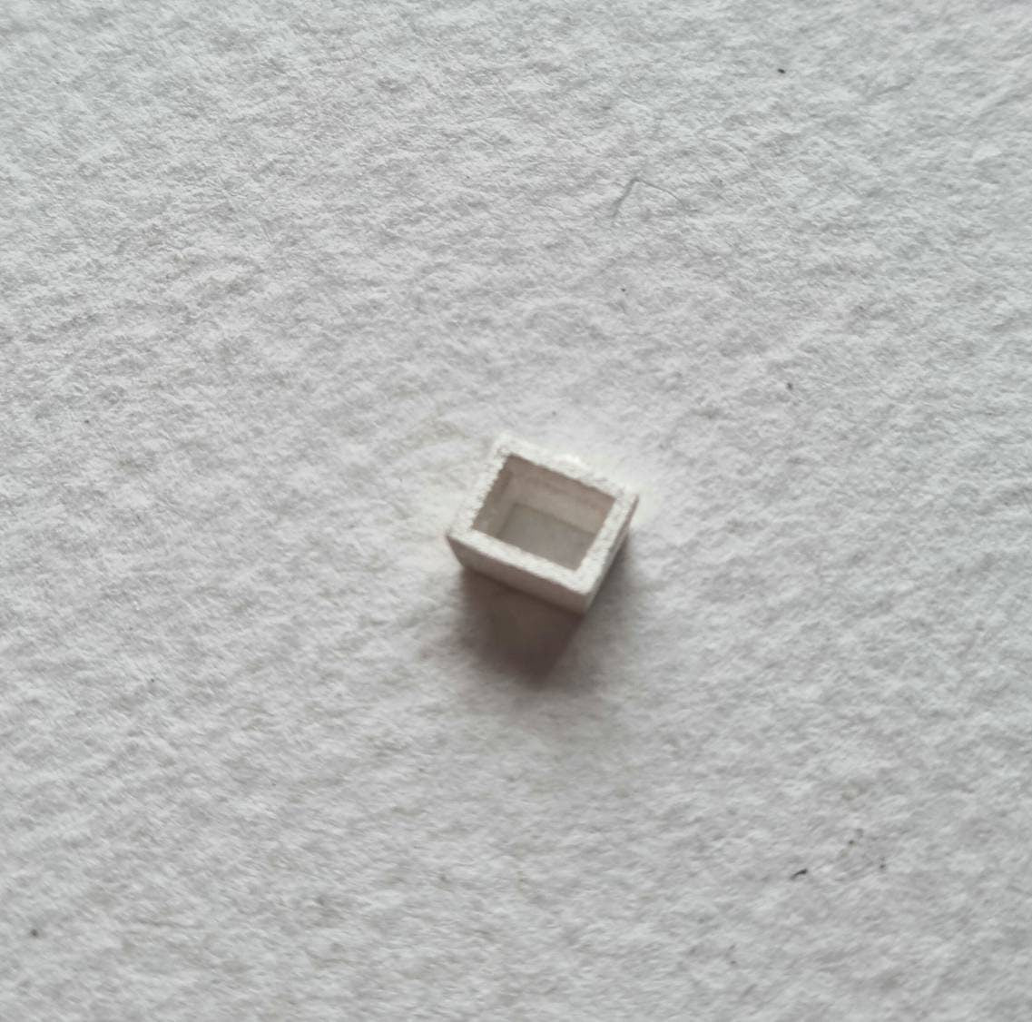 4x3mm Baguette collet sterling silver cast stone setting