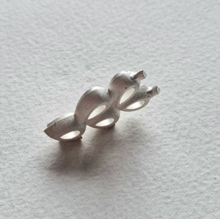 7x5mm Pear multi stone collet sterling silver cast stone setting