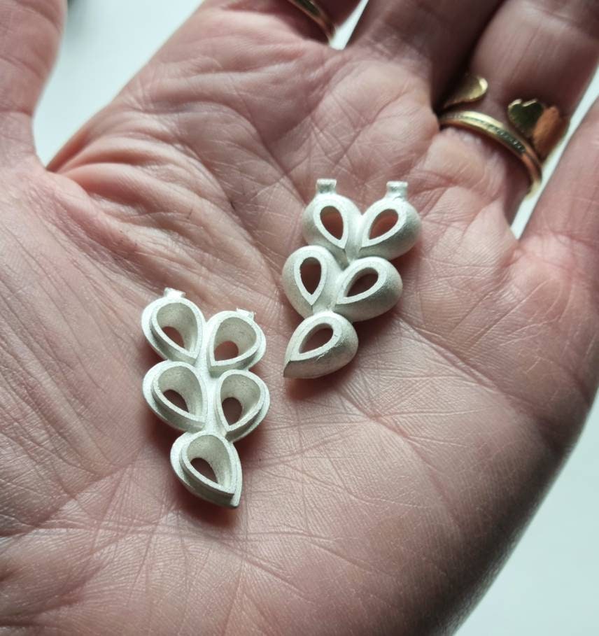 7x5mm Pear multi stone collet sterling silver cast stone setting