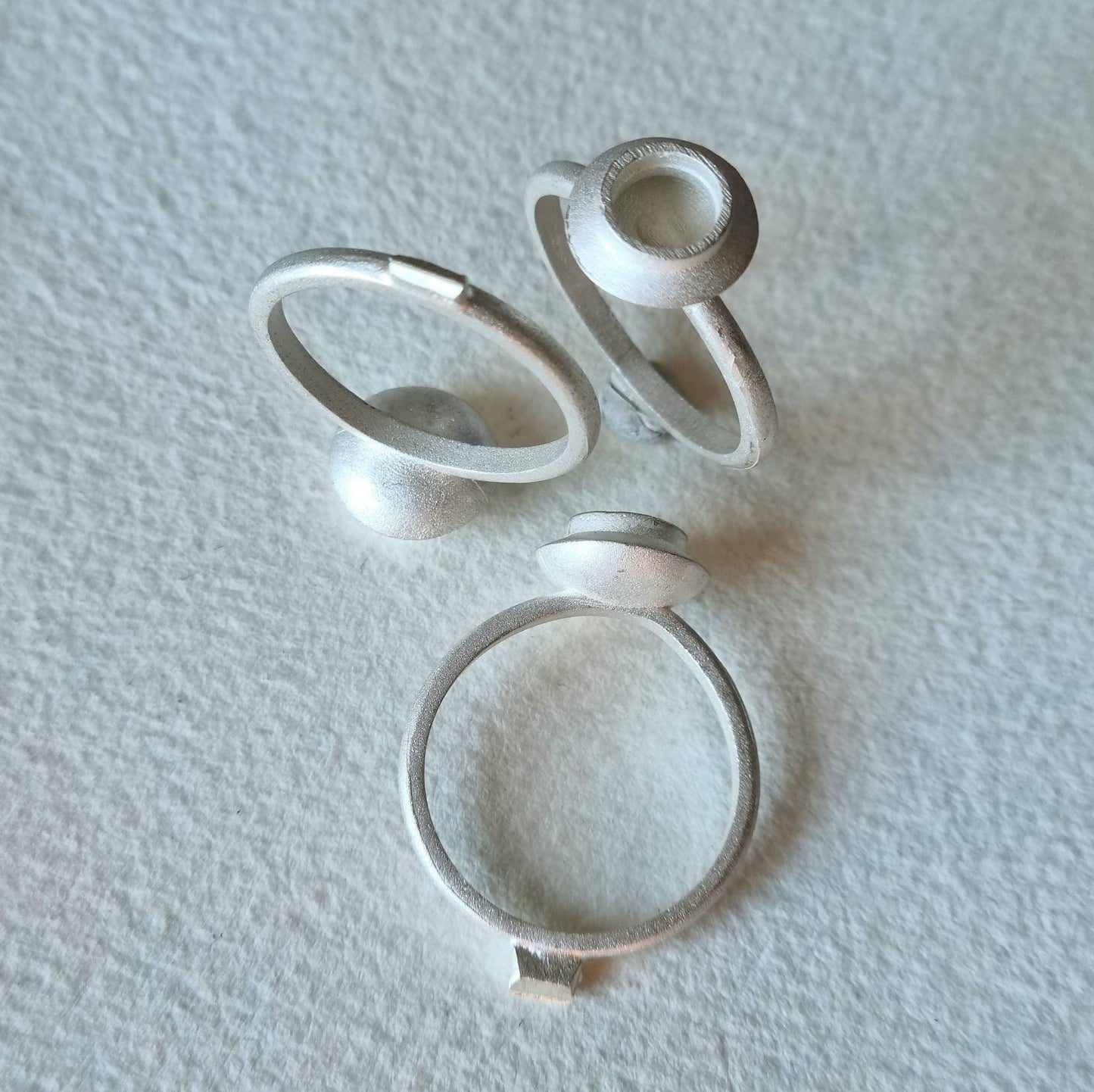6mm Round collet halo sterling silver cast ring blank