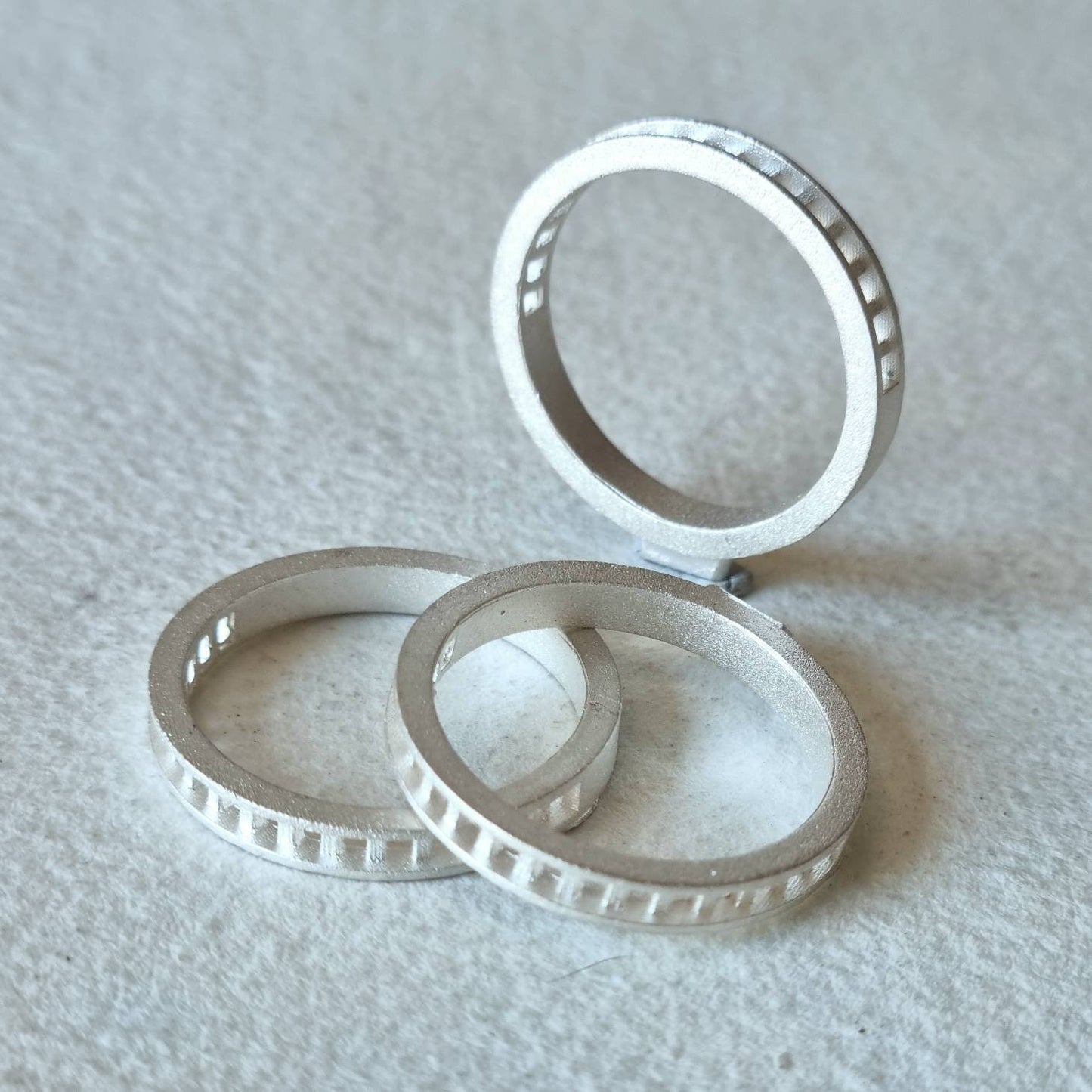 2mm Round or Square stone half eternity channel set sterling silver cast ring blank