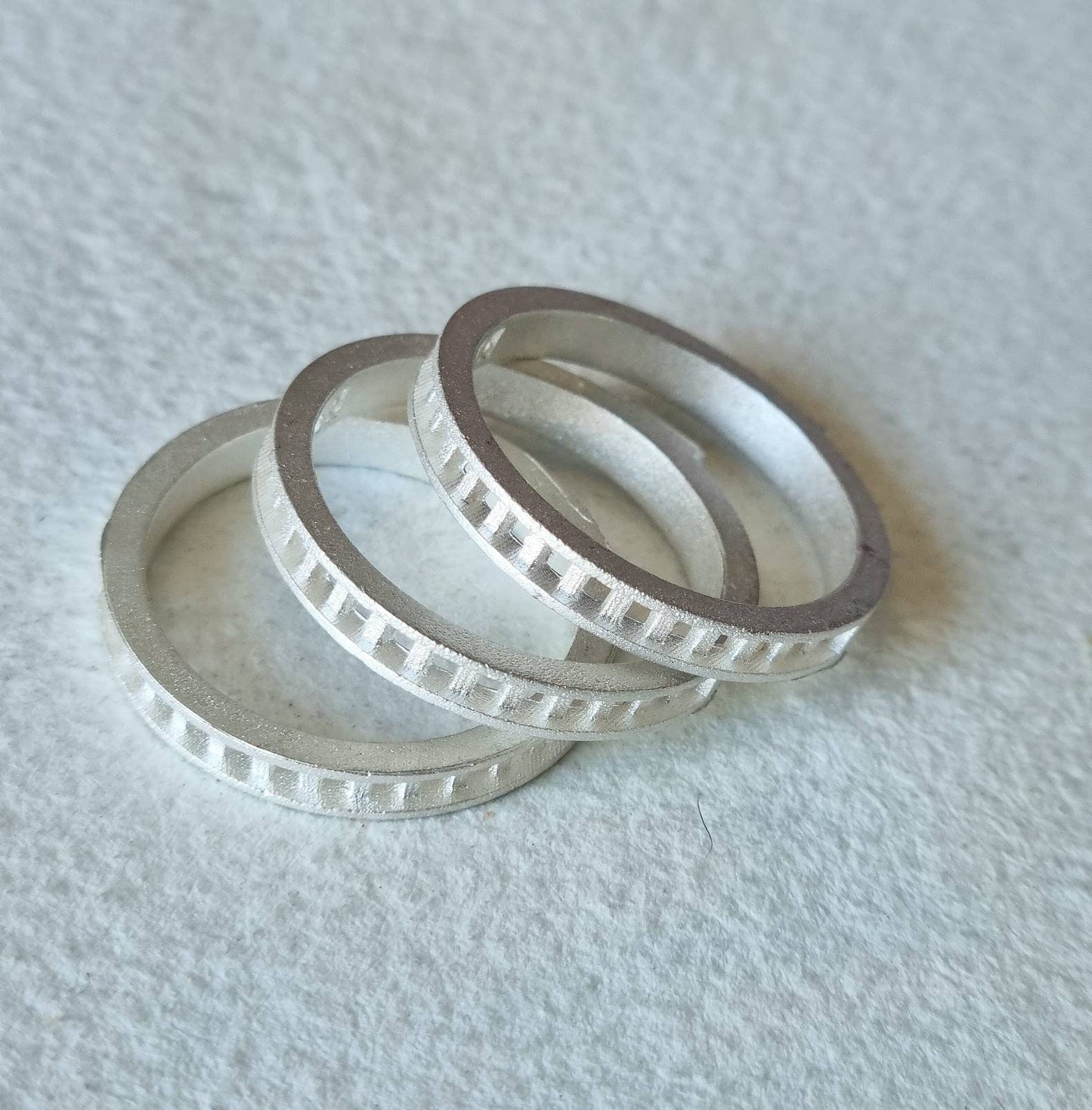 2mm Round or Square stone half eternity channel set sterling silver cast ring blank