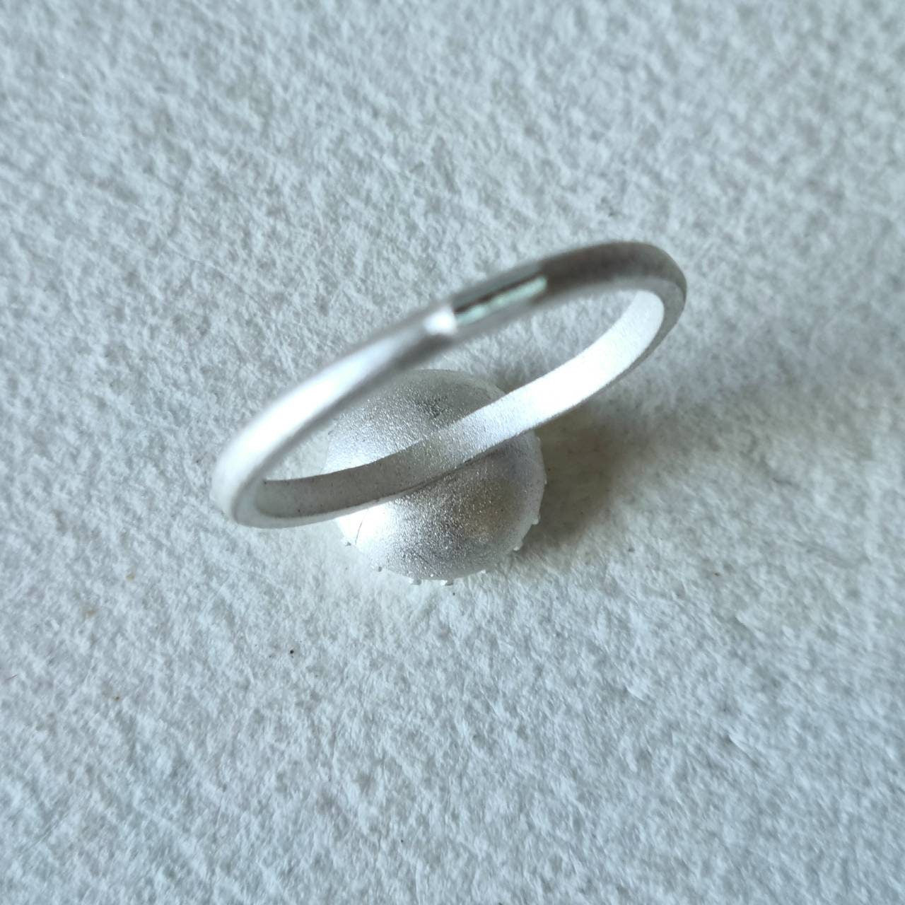 6mm Round collet / 1.5mm grain set halo sterling silver cast ring blank