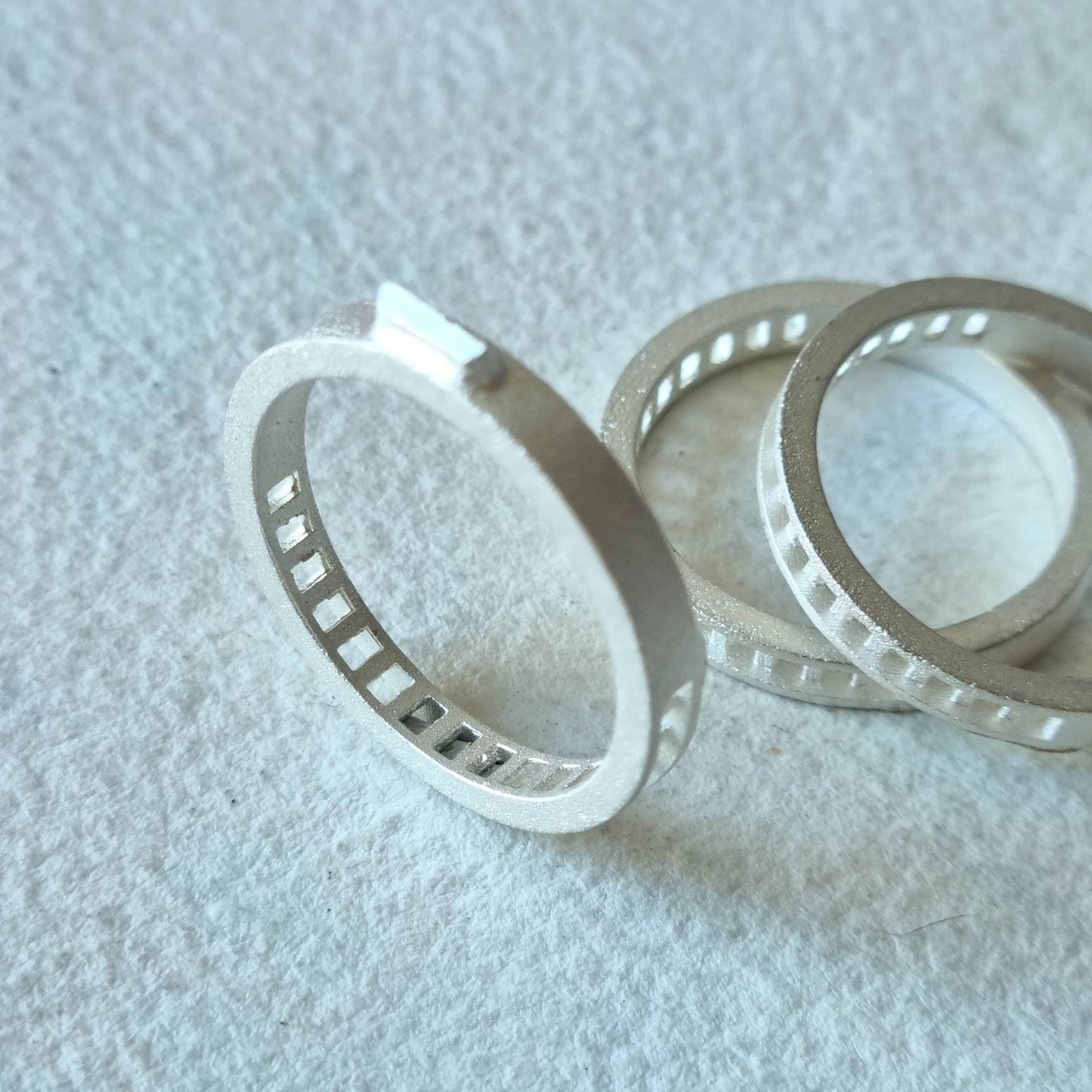 2mm Round or Square stone half eternity channel set sterling silver cast ring blank