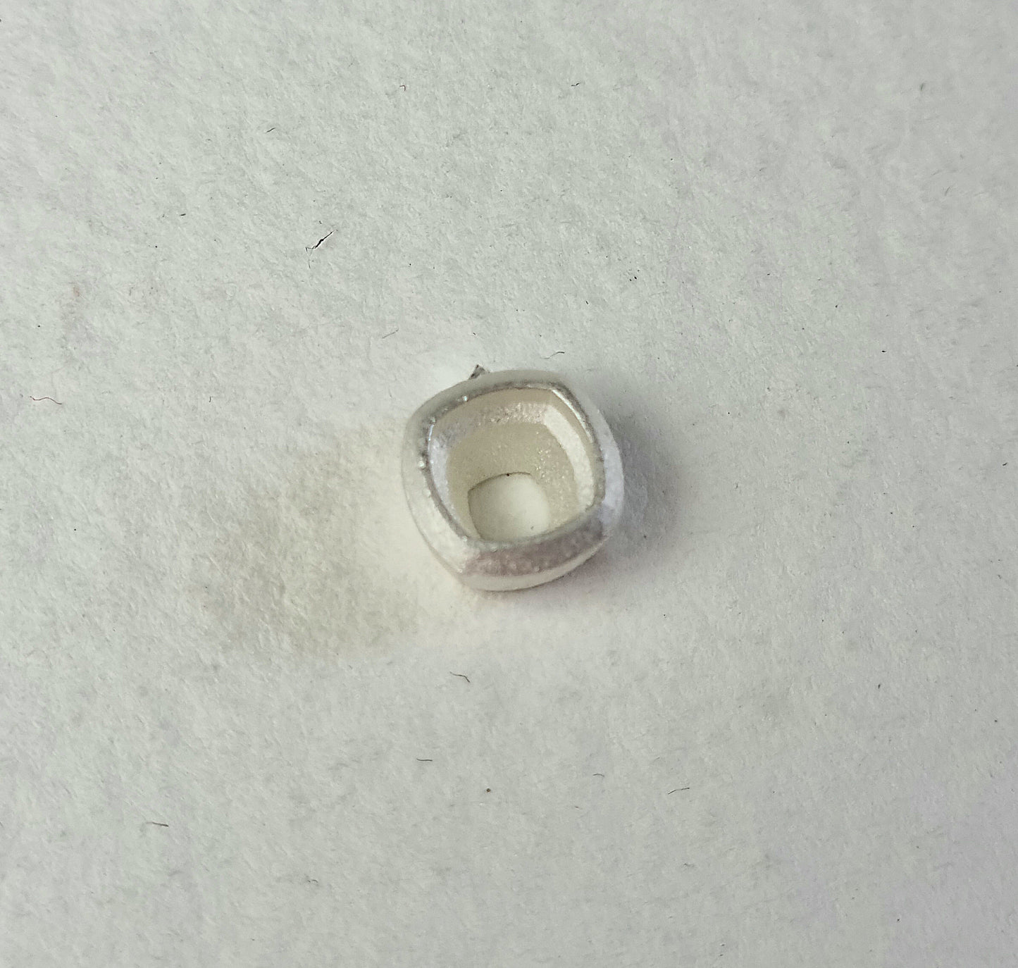 5.5mm Cushion collet sterling silver cast stone setting