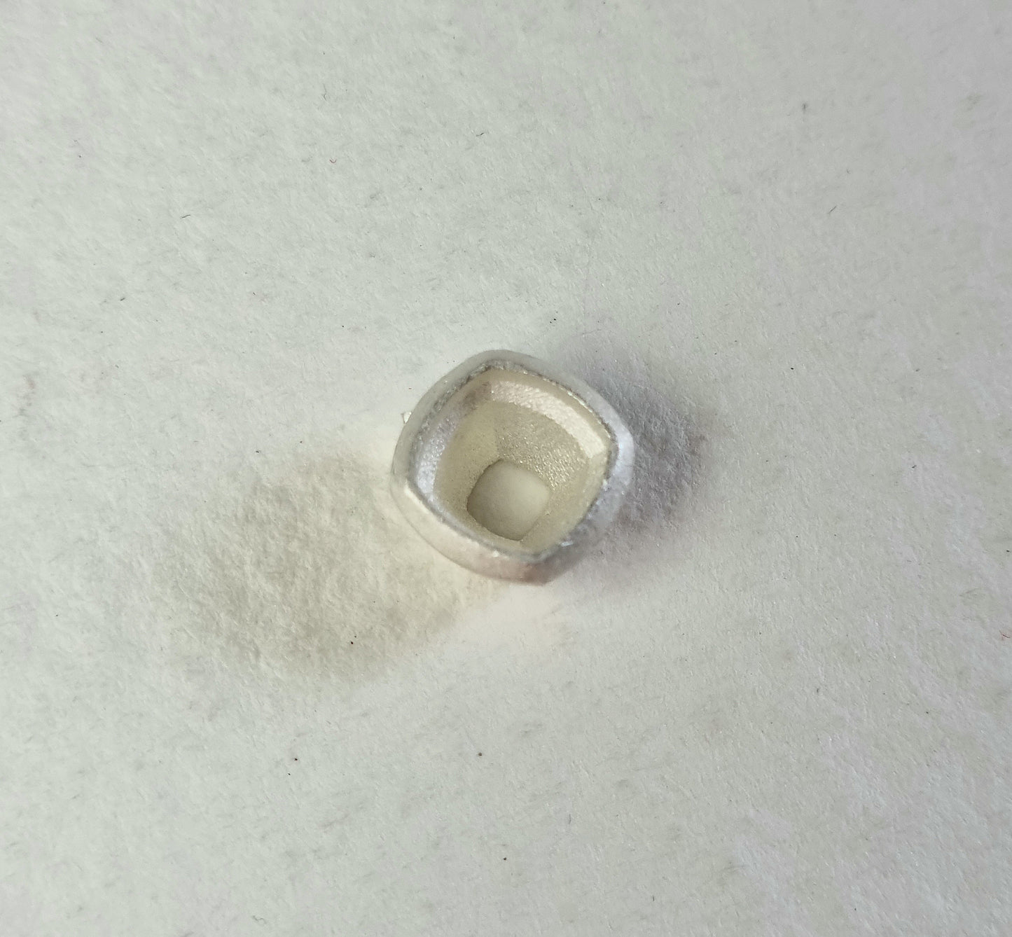 6mm Cushion collet sterling silver cast stone Setting
