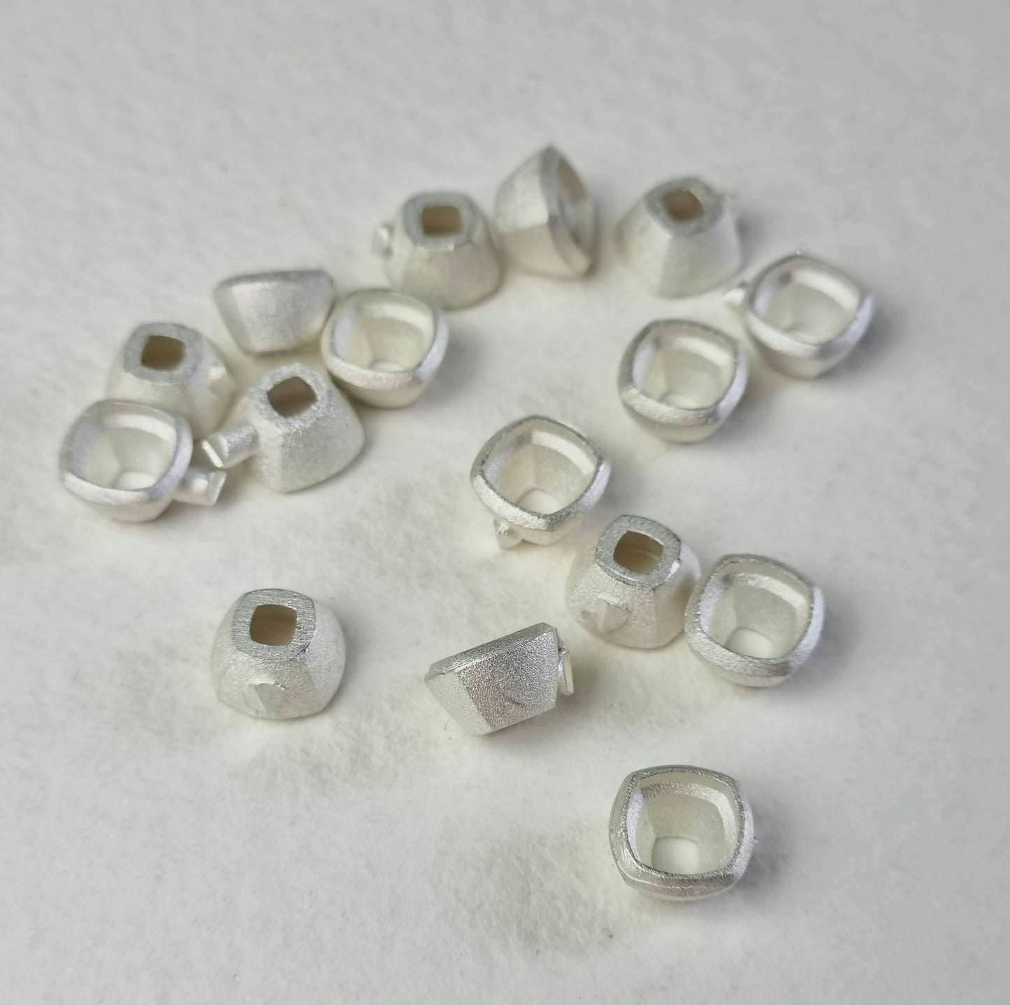 6mm Cushion collet sterling silver cast stone Setting