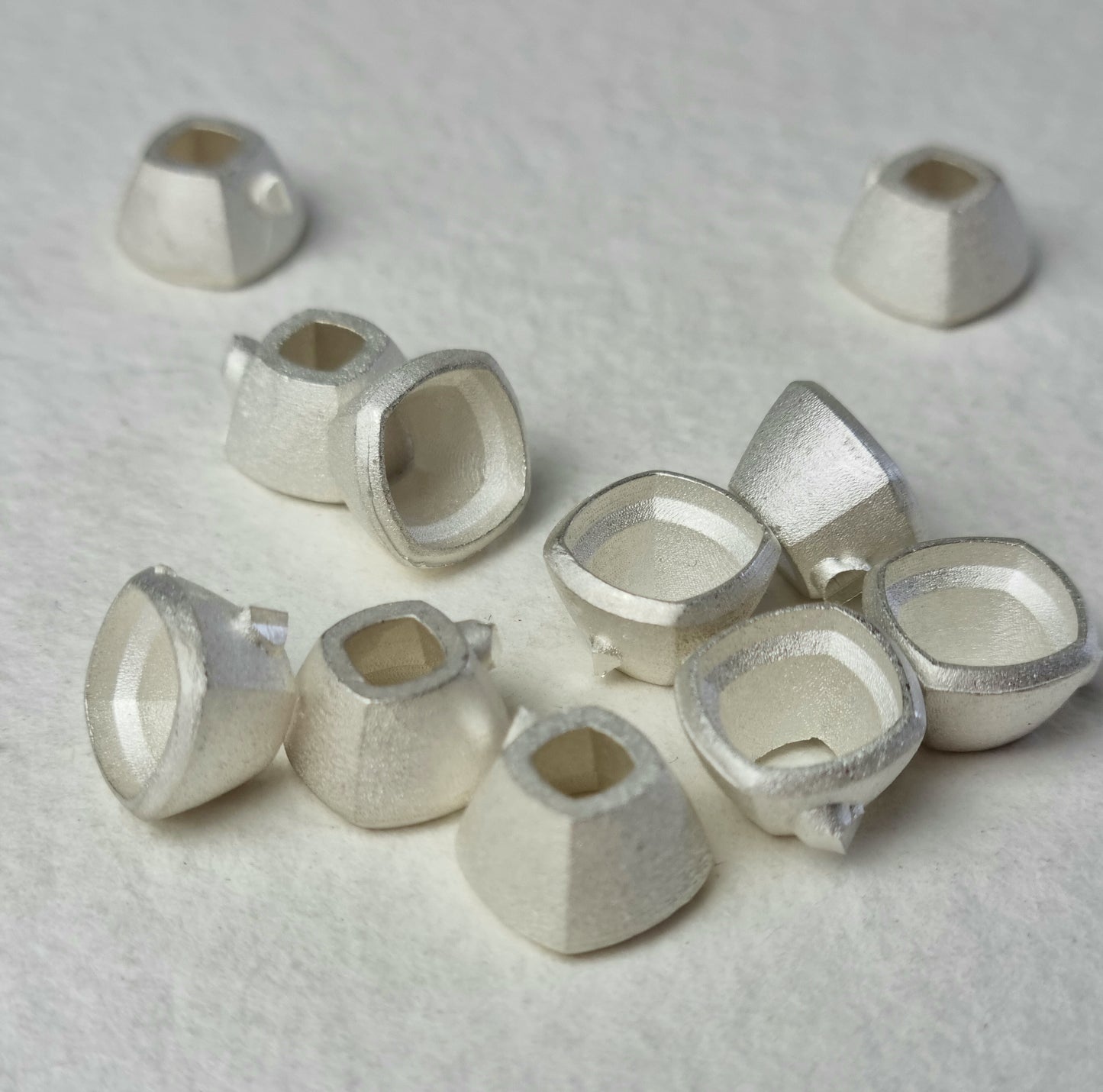 8mm Cushion collet sterling silver cast stone Setting