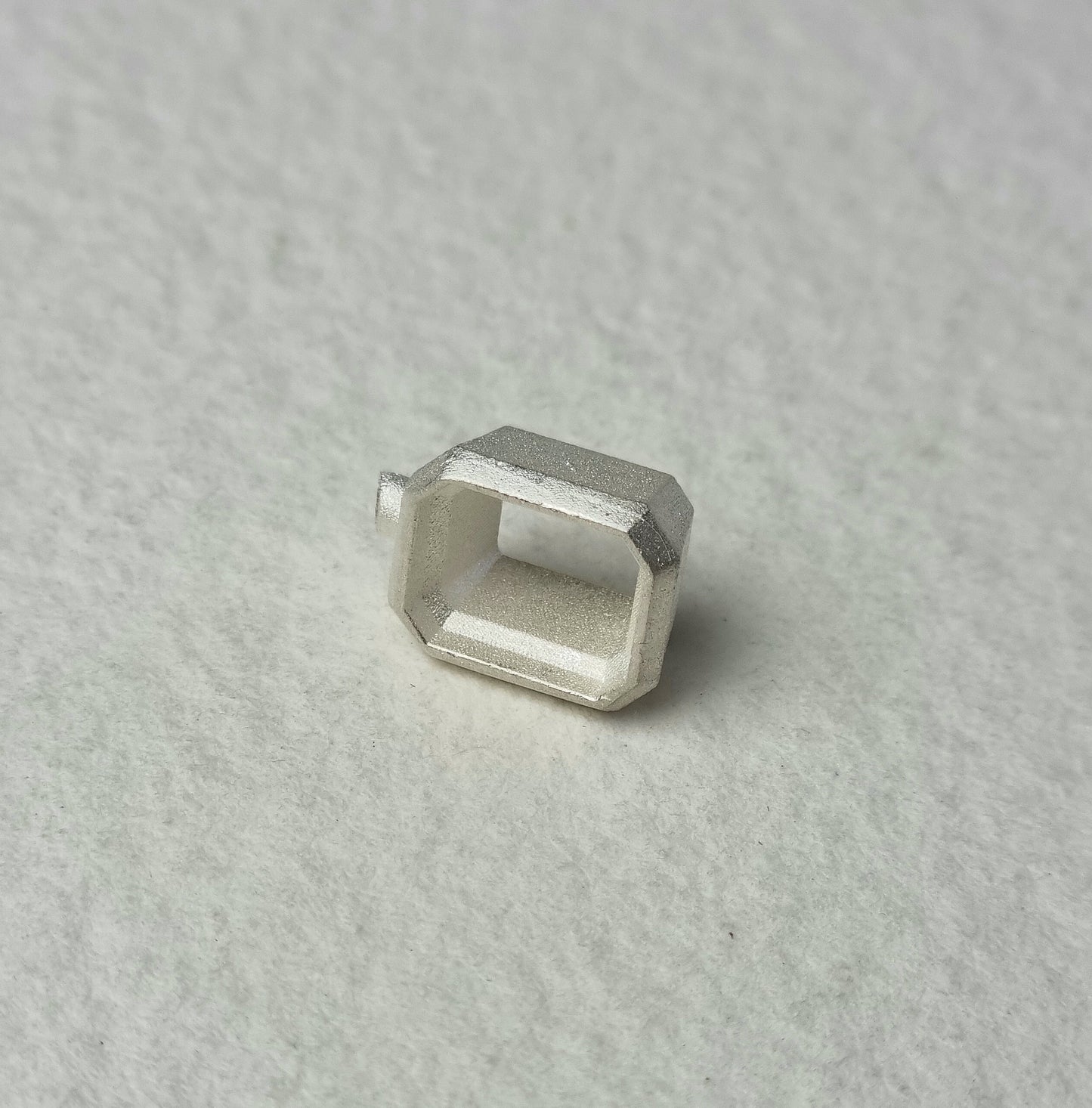 8x6mm Octagon / Emerald collet sterling silver cast stone Setting