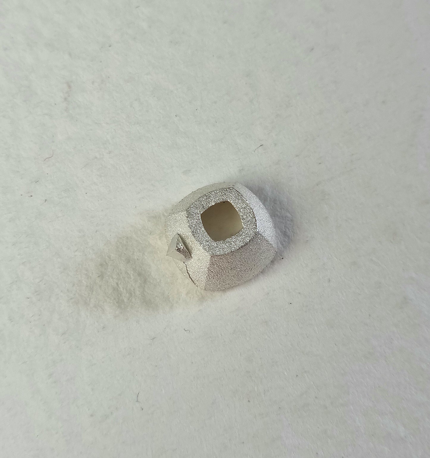 6mm Cushion collet sterling silver cast stone Setting