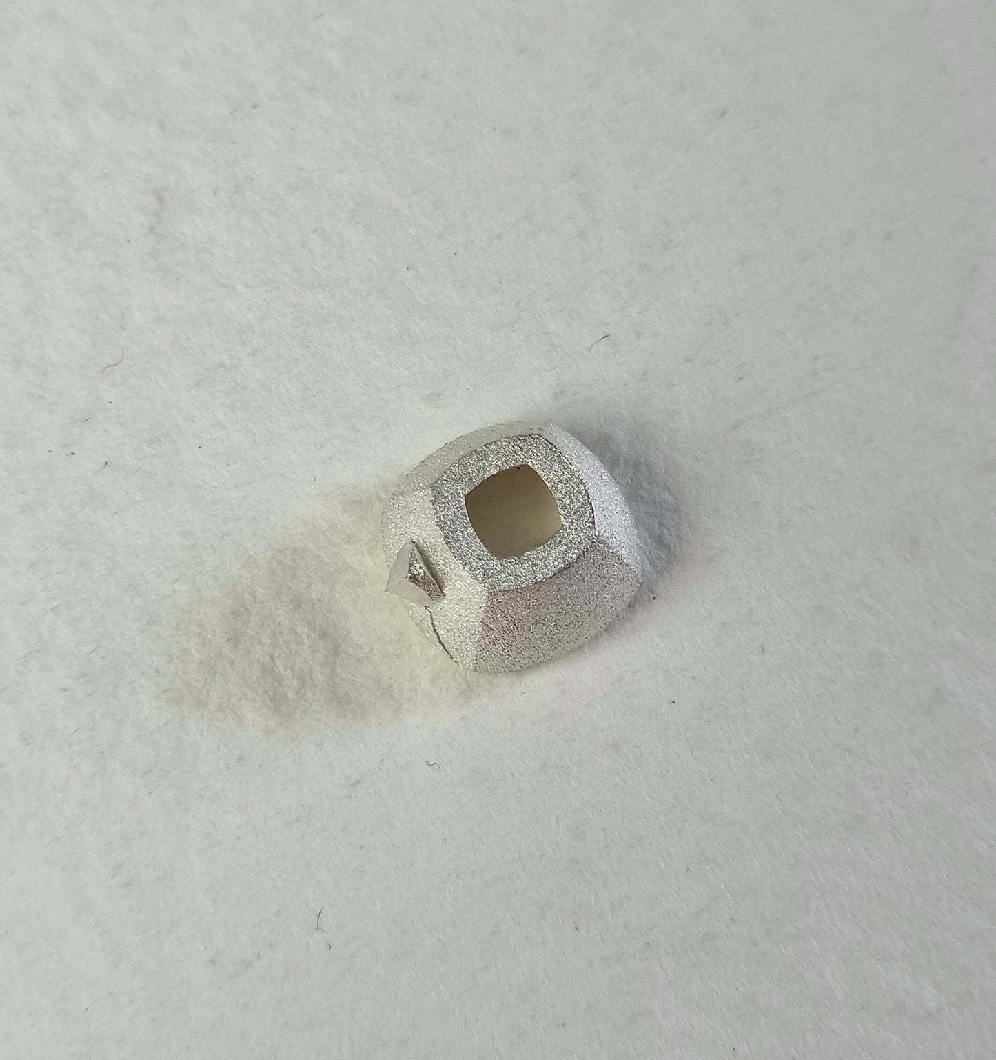 6.5mm Cushion collet sterling silver cast stone setting