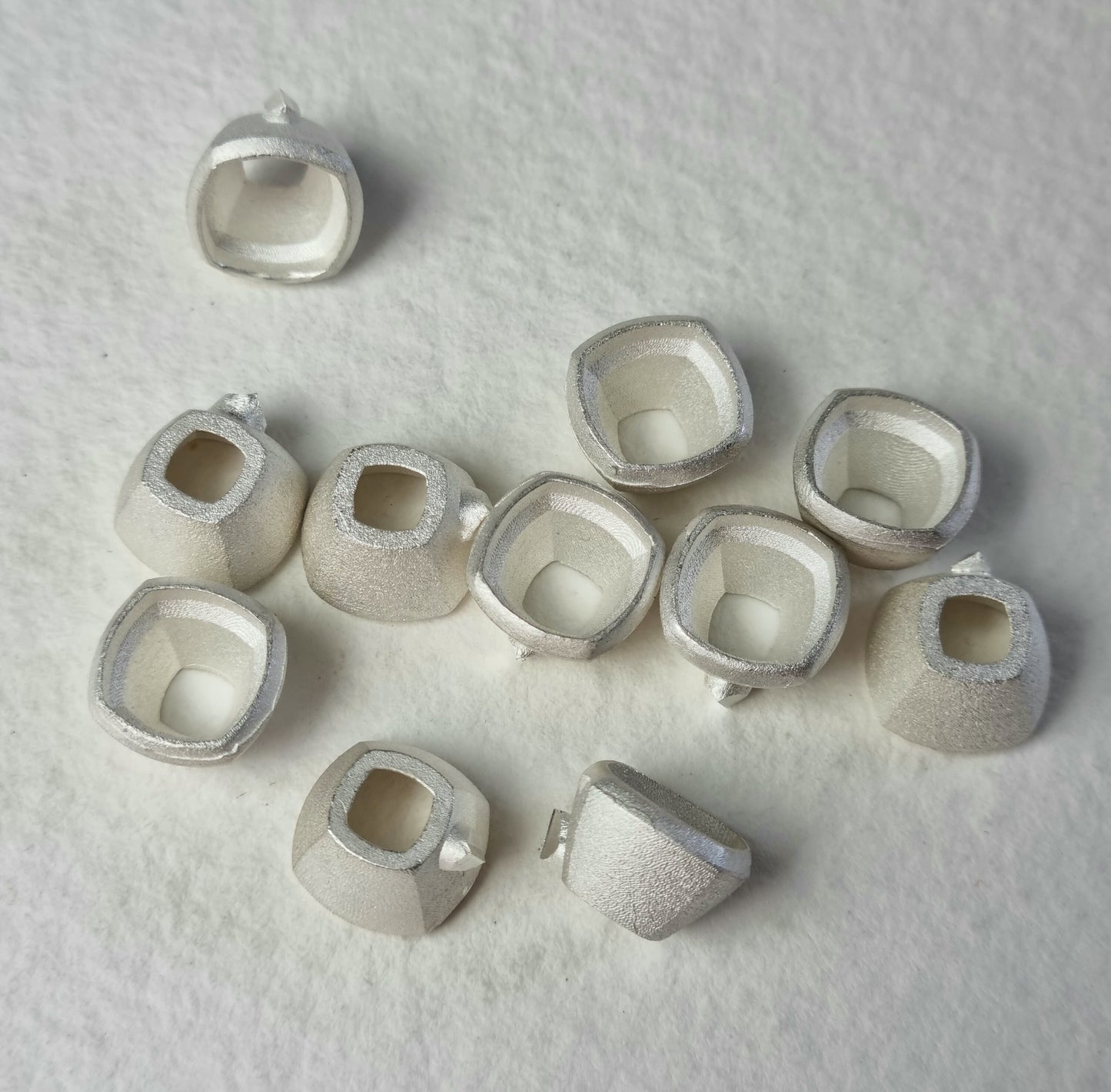 8mm Cushion collet sterling silver cast stone Setting