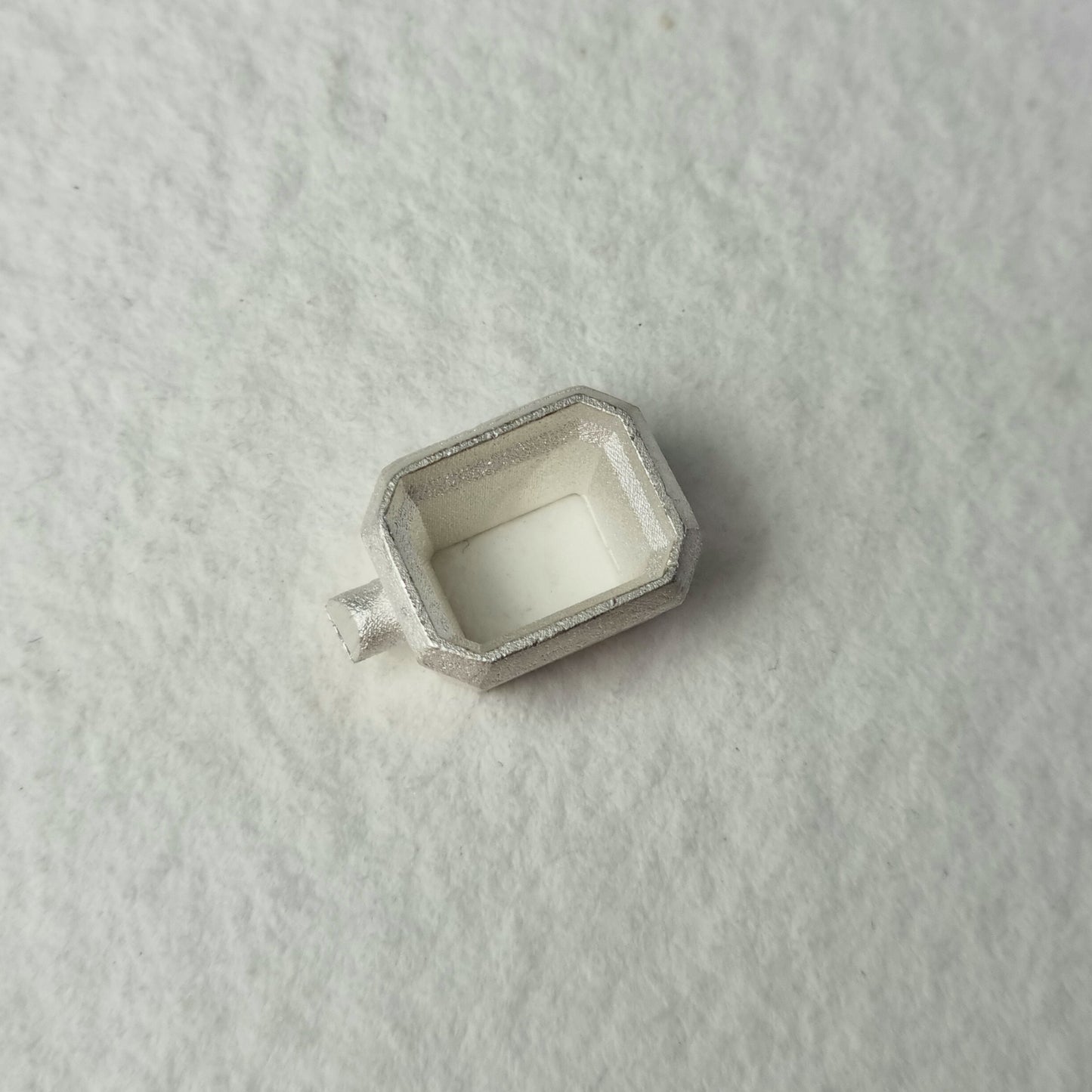 8x6mm Octagon / Emerald collet sterling silver cast stone Setting