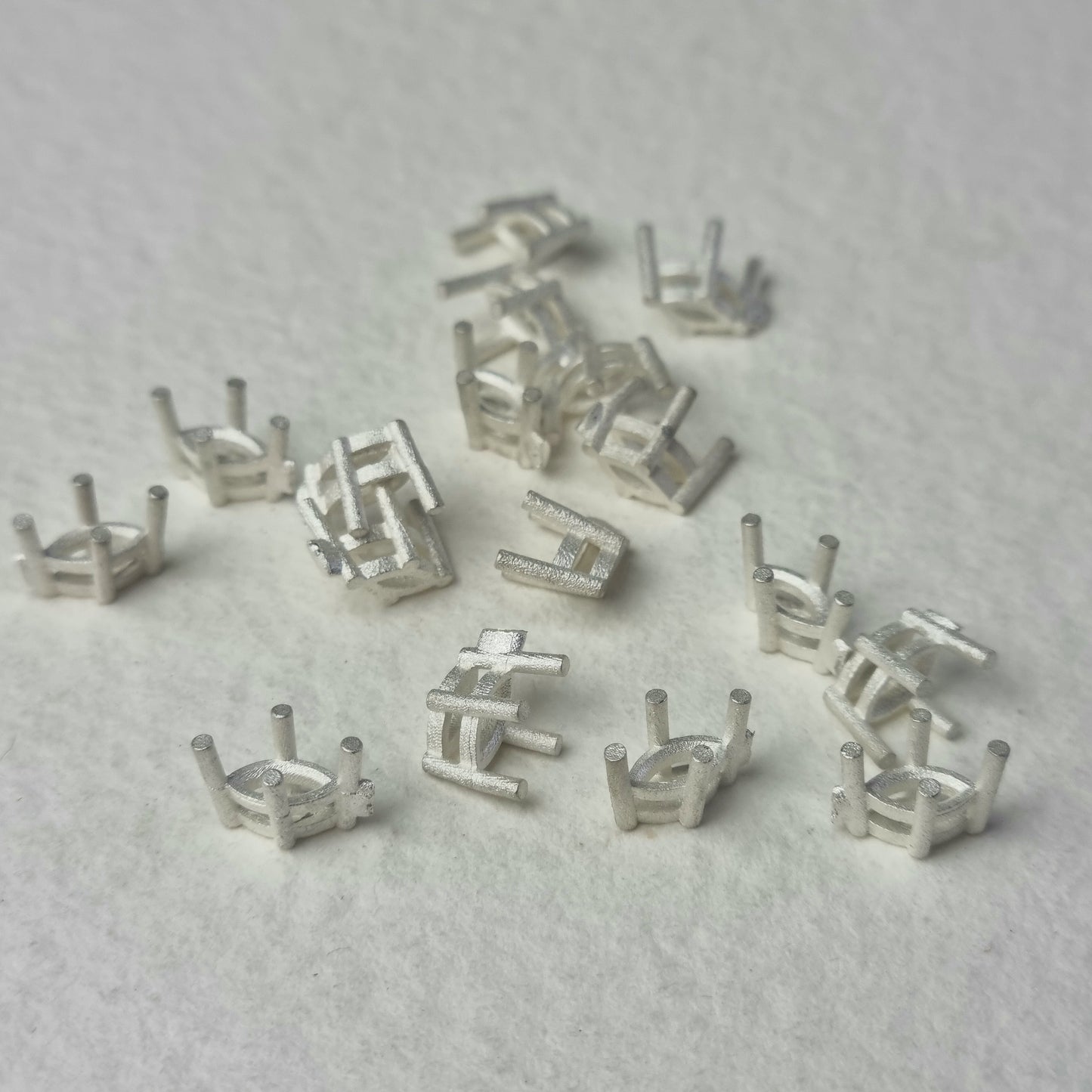 6x3mm Marquise 4 claw sterling silver cast stone setting