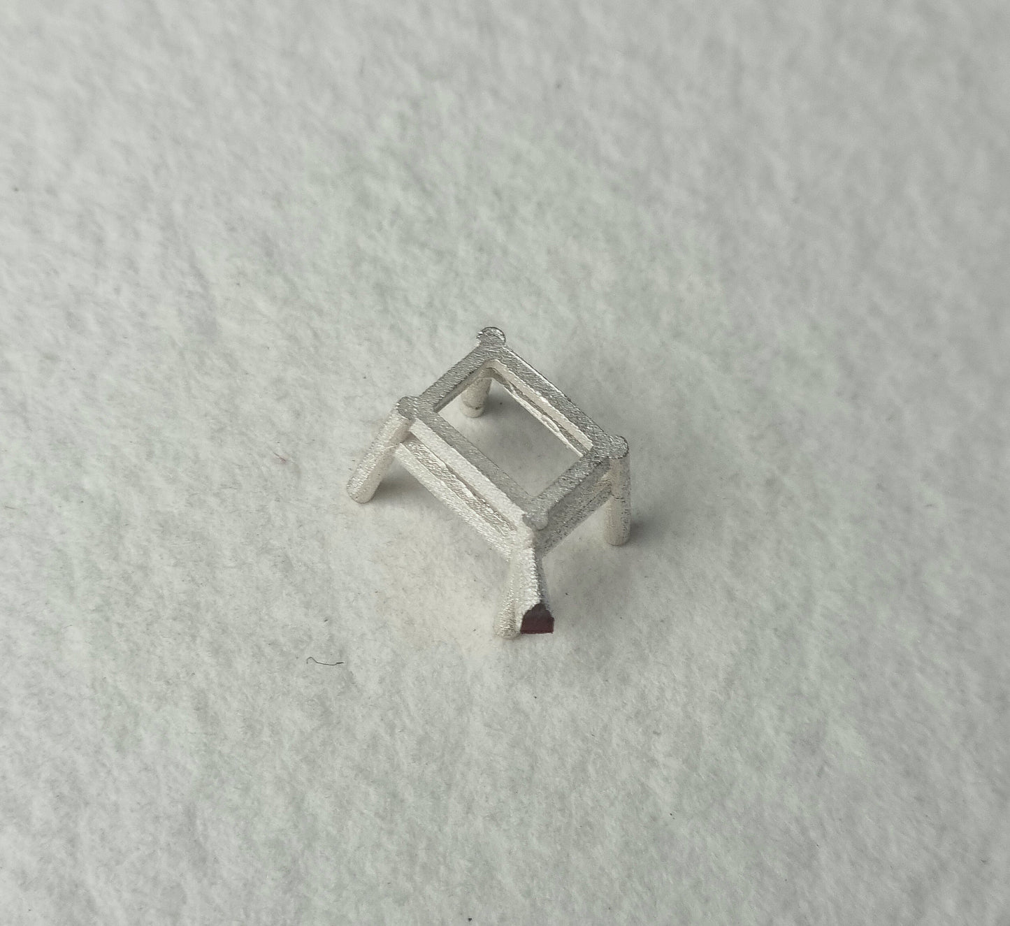8x6mm Octagon / Emerald 4 claw sterling silver cast stone Setting