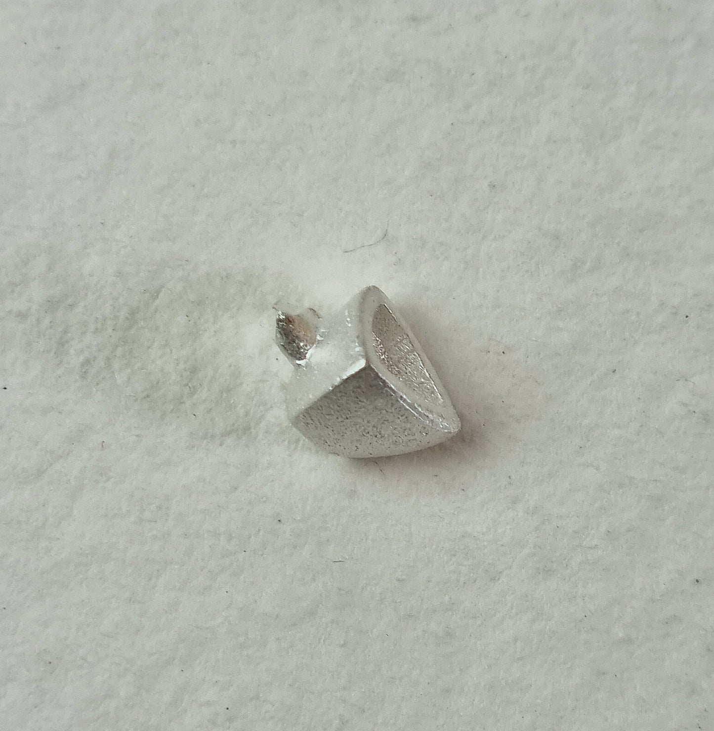 4mm Trillion collet sterling silver cast stone setting