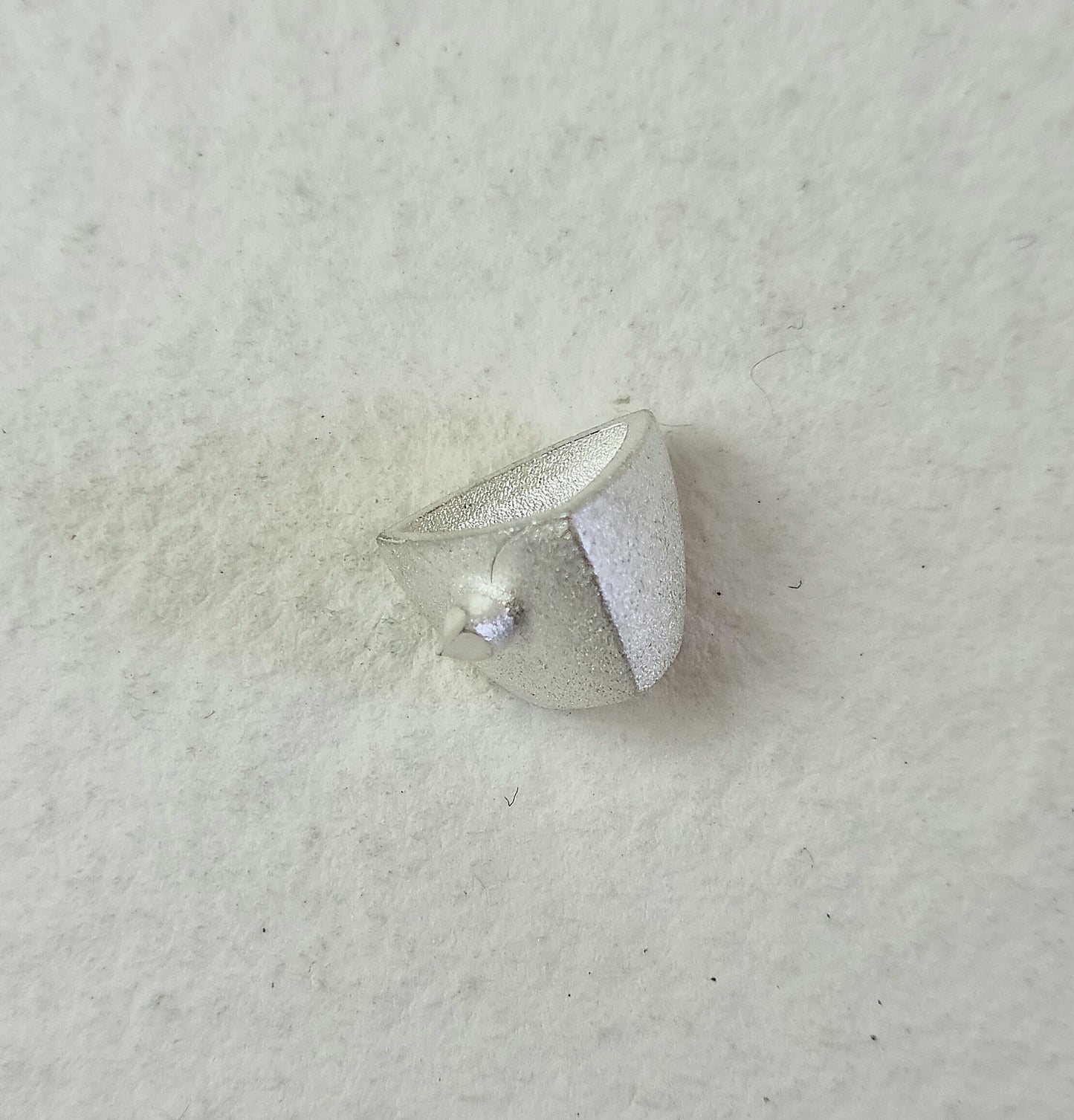 8mm Trillion Collet sterling silver cast stone setting