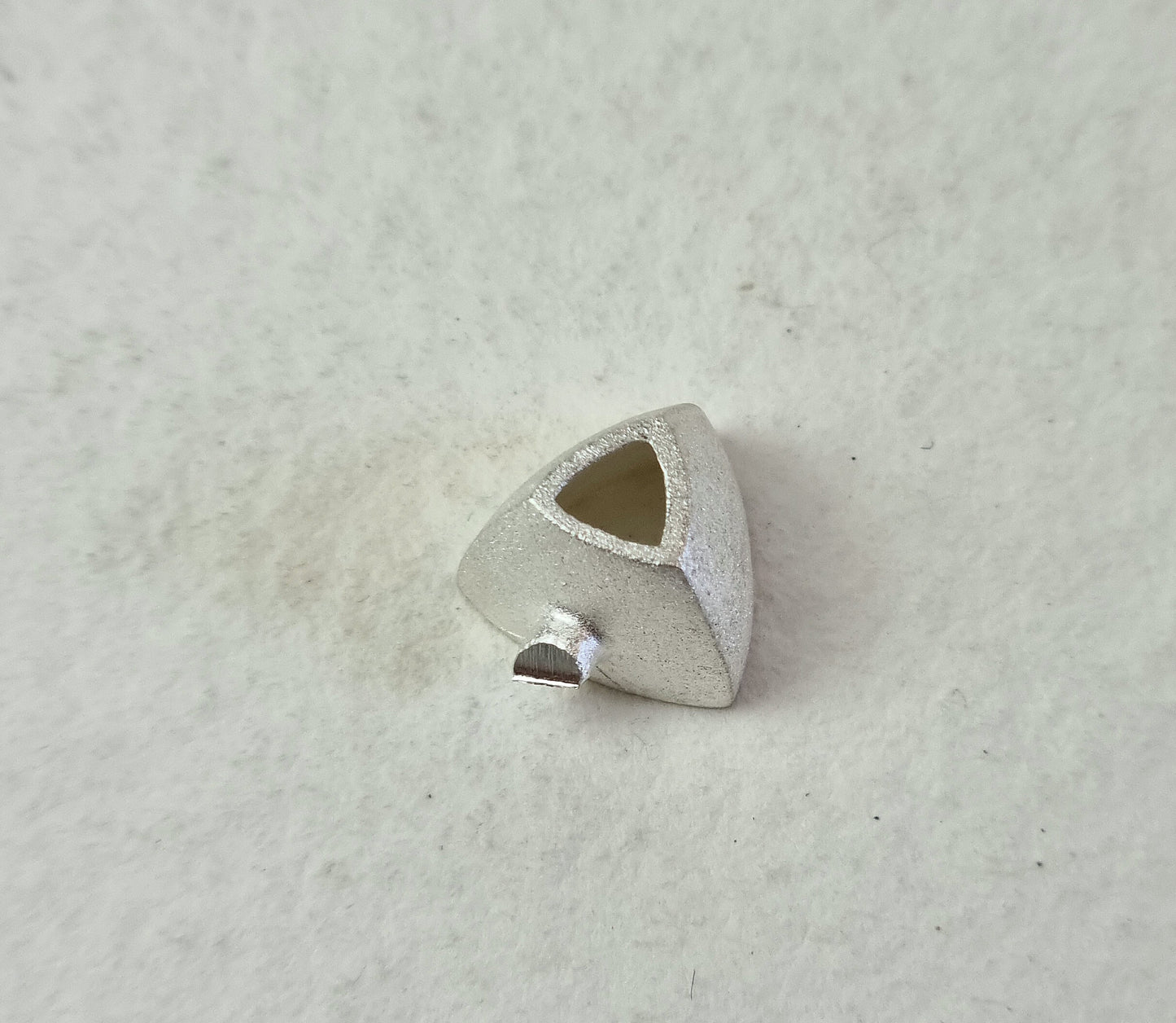 8mm Trillion Collet sterling silver cast stone setting