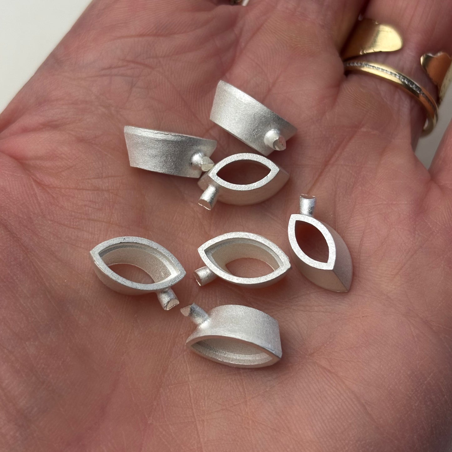 12x6mm Marquise collet recycled sterling silver or 9ct gold cast stone setting