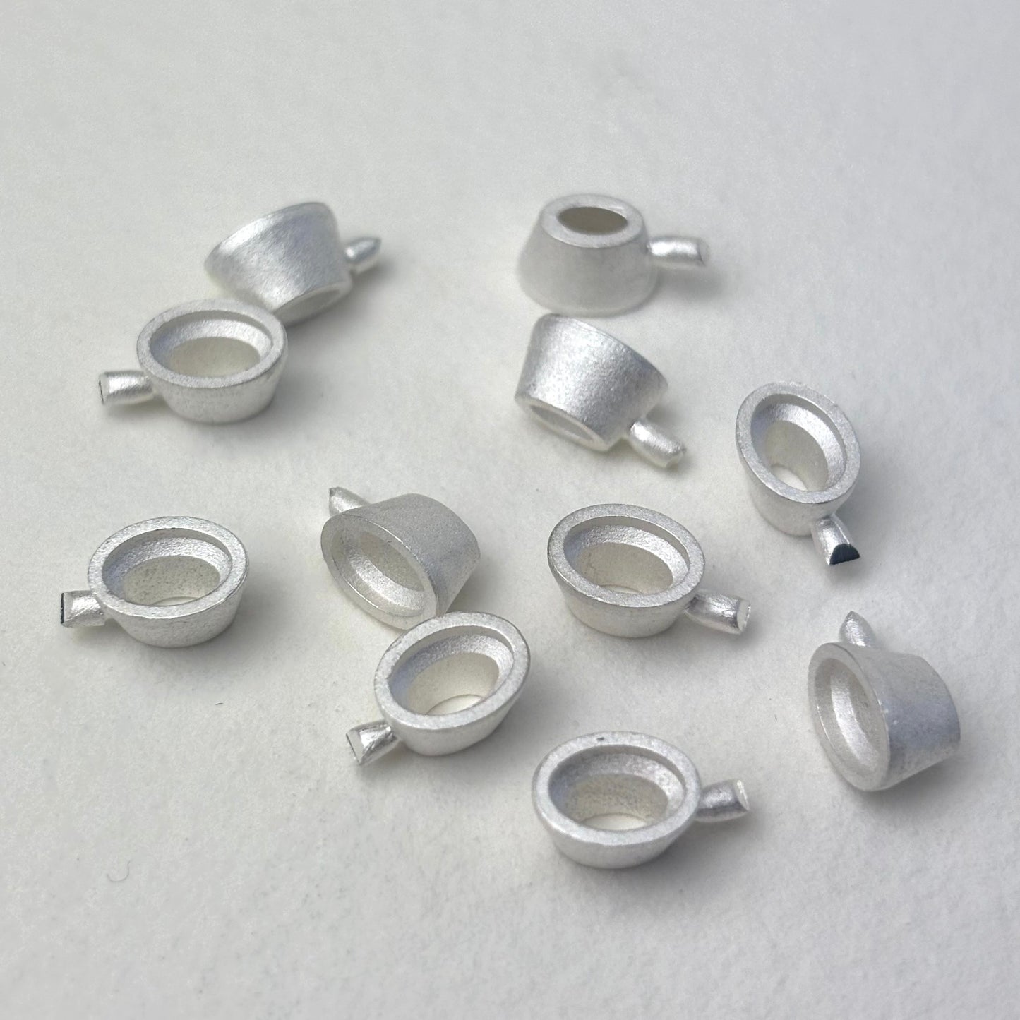 7x5mm Oval Tall collet recycled sterling silver or 9ct gold cast stone setting