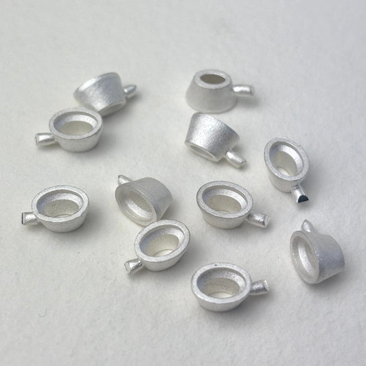 7x5mm Oval Tall collet recycled sterling silver or 9ct gold cast stone setting