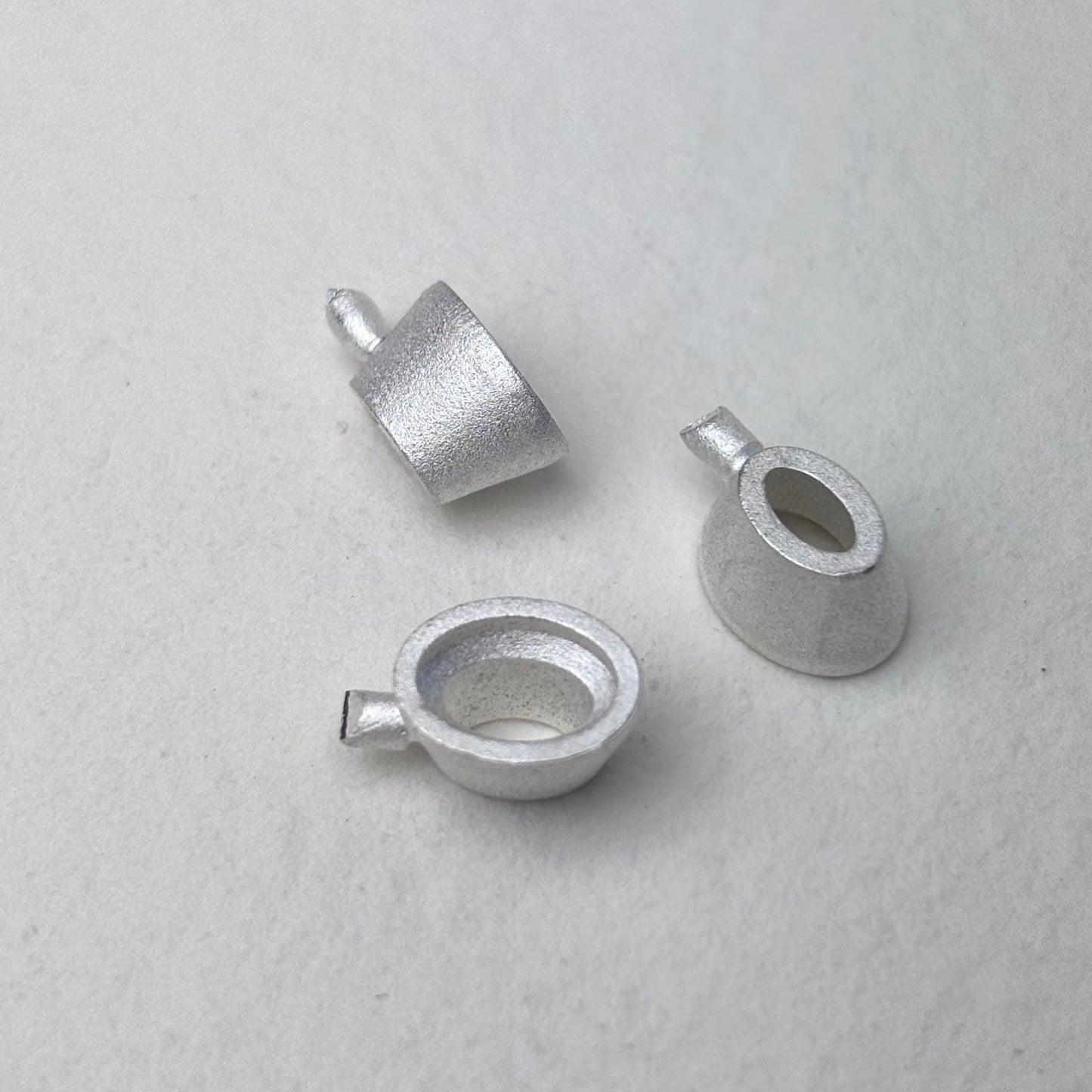 7x5mm Oval Tall collet recycled sterling silver or 9ct gold cast stone setting