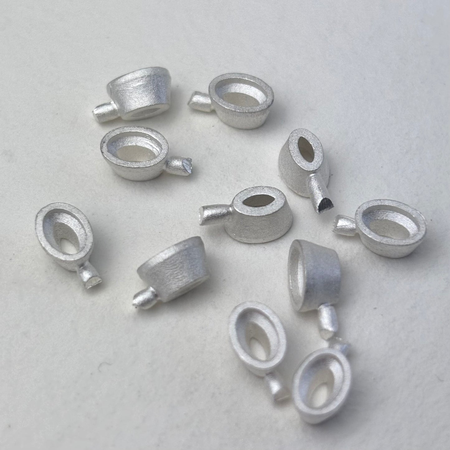 6x4mm Oval Tall  collet recycled sterling silver or 9ct gold cast stone setting