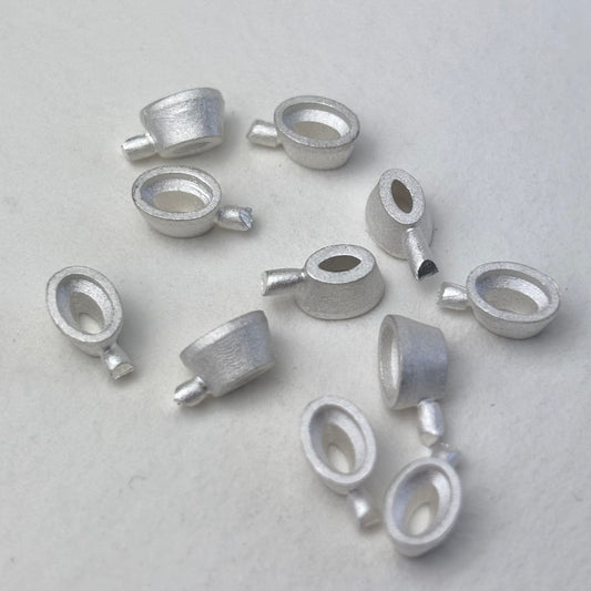 6x4mm Oval Tall  collet recycled sterling silver or 9ct gold cast stone setting