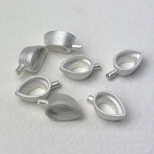 12x8mm Pear collet recycled sterling silver or 9ct gold cast stone setting