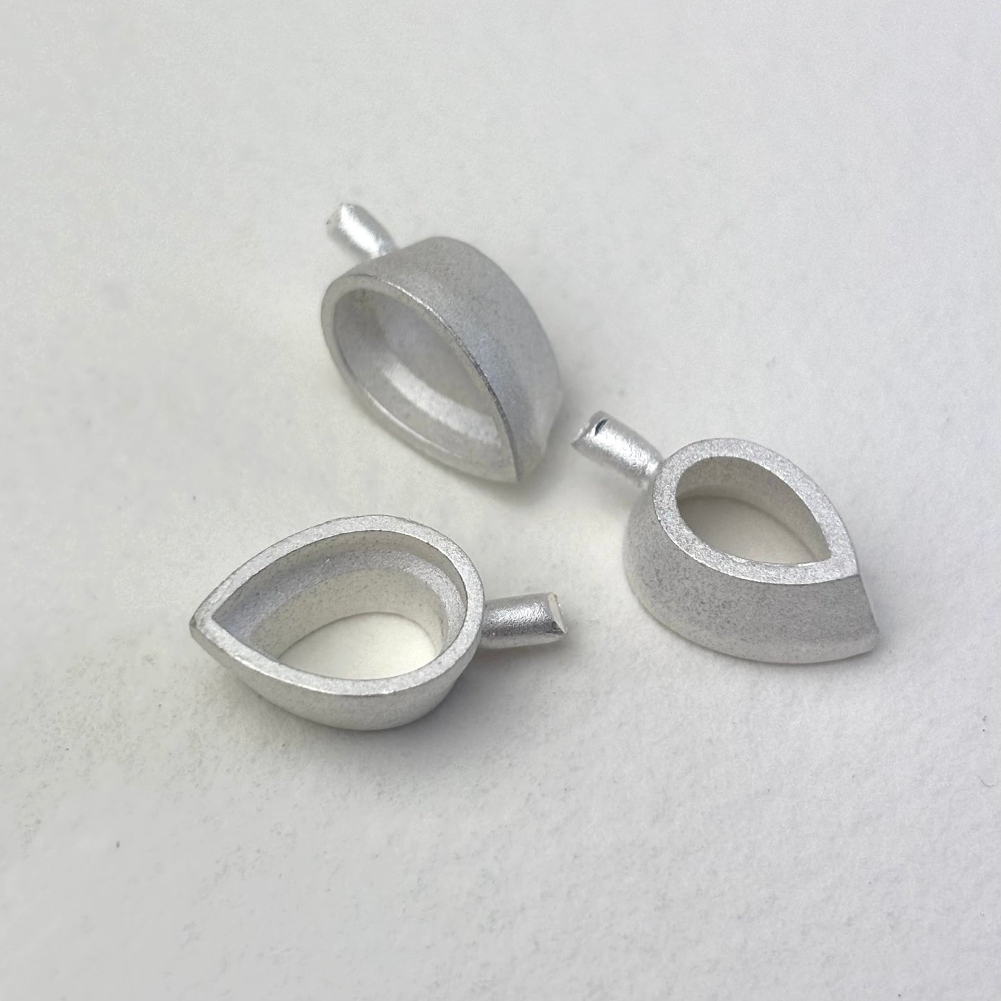 12x8mm Pear collet recycled sterling silver or 9ct gold cast stone setting