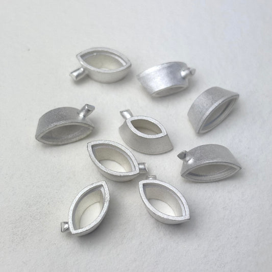 12x6mm Marquise collet recycled sterling silver or 9ct gold cast stone setting