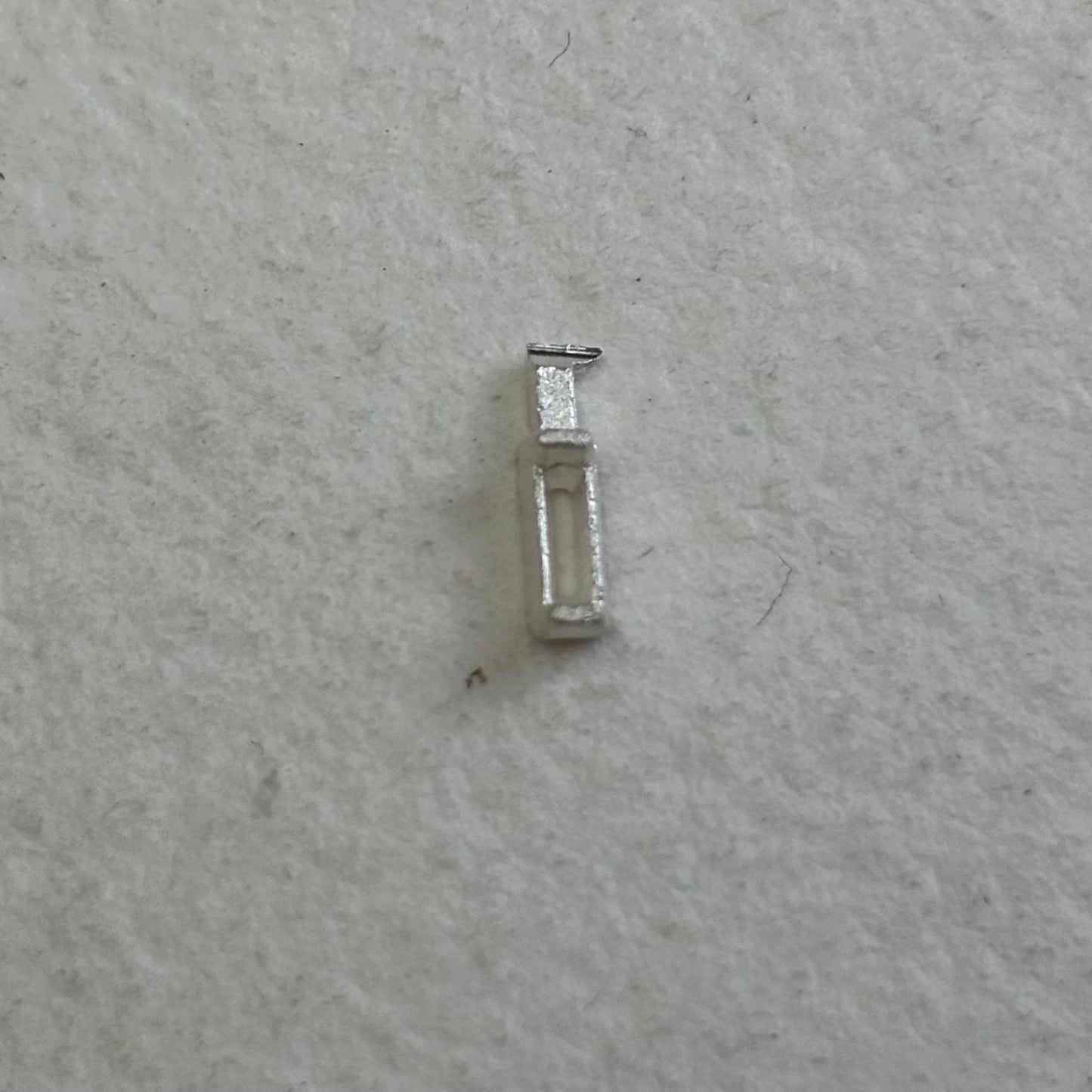 4mm x 1.5mm  Baguette semi collet sterling silver cast stone setting