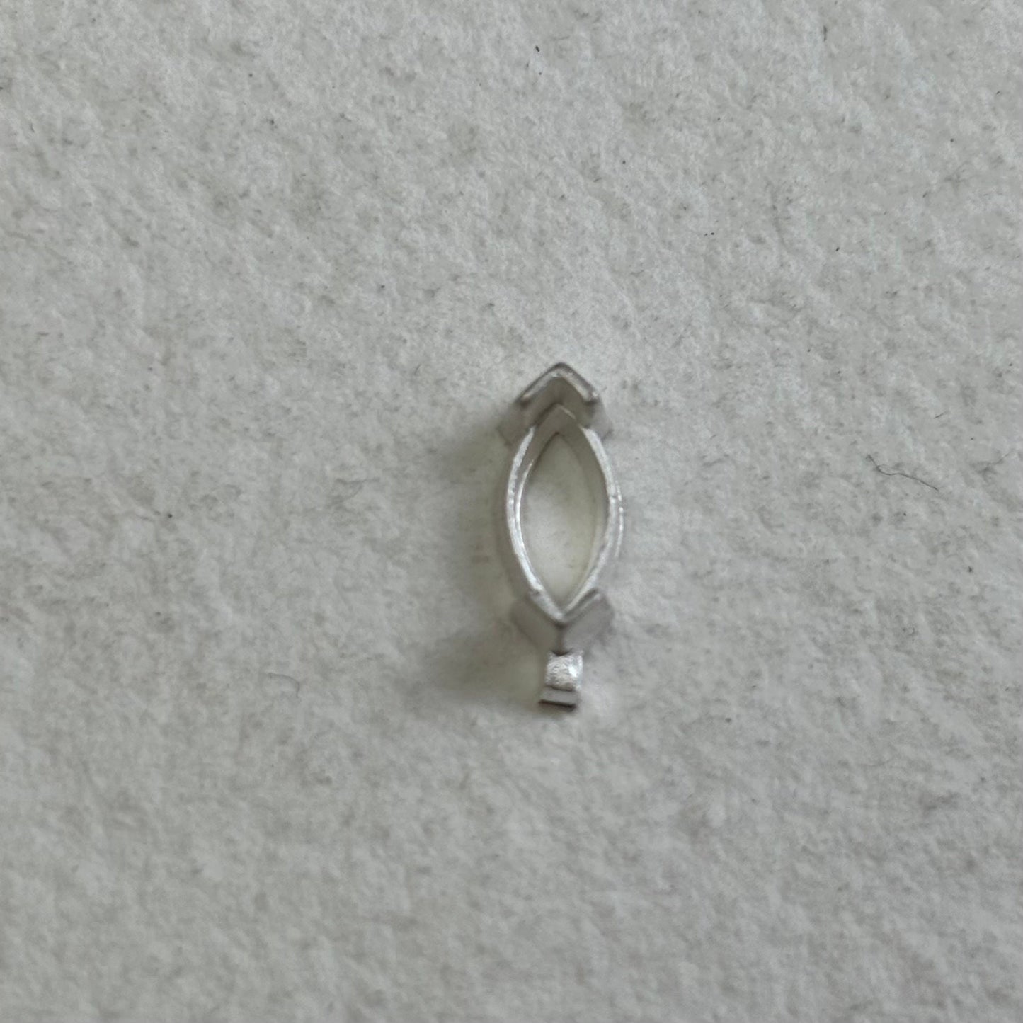 7x3mm Marquise semi collet sterling silver cast stone setting