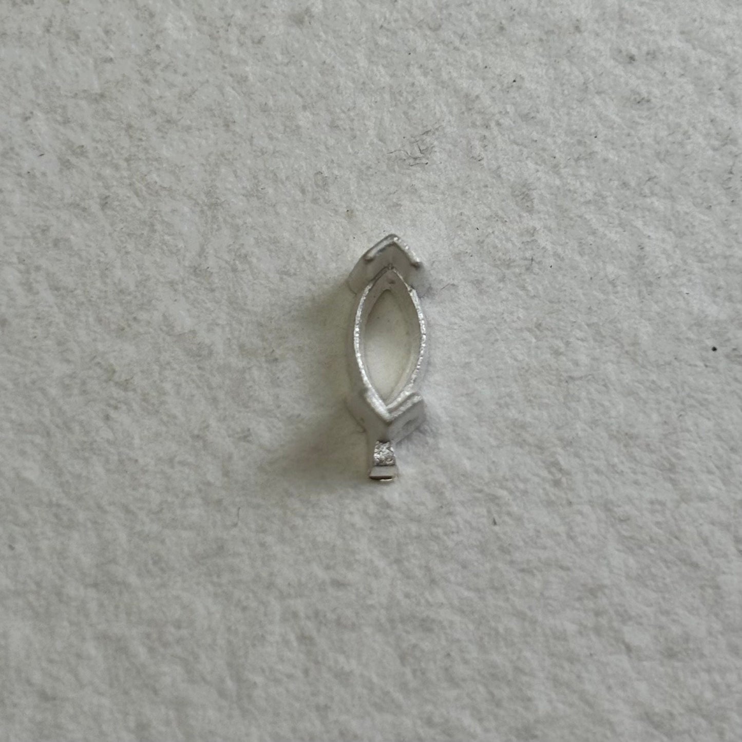 6x3mm Marquise semi collet sterling silver cast stone setting