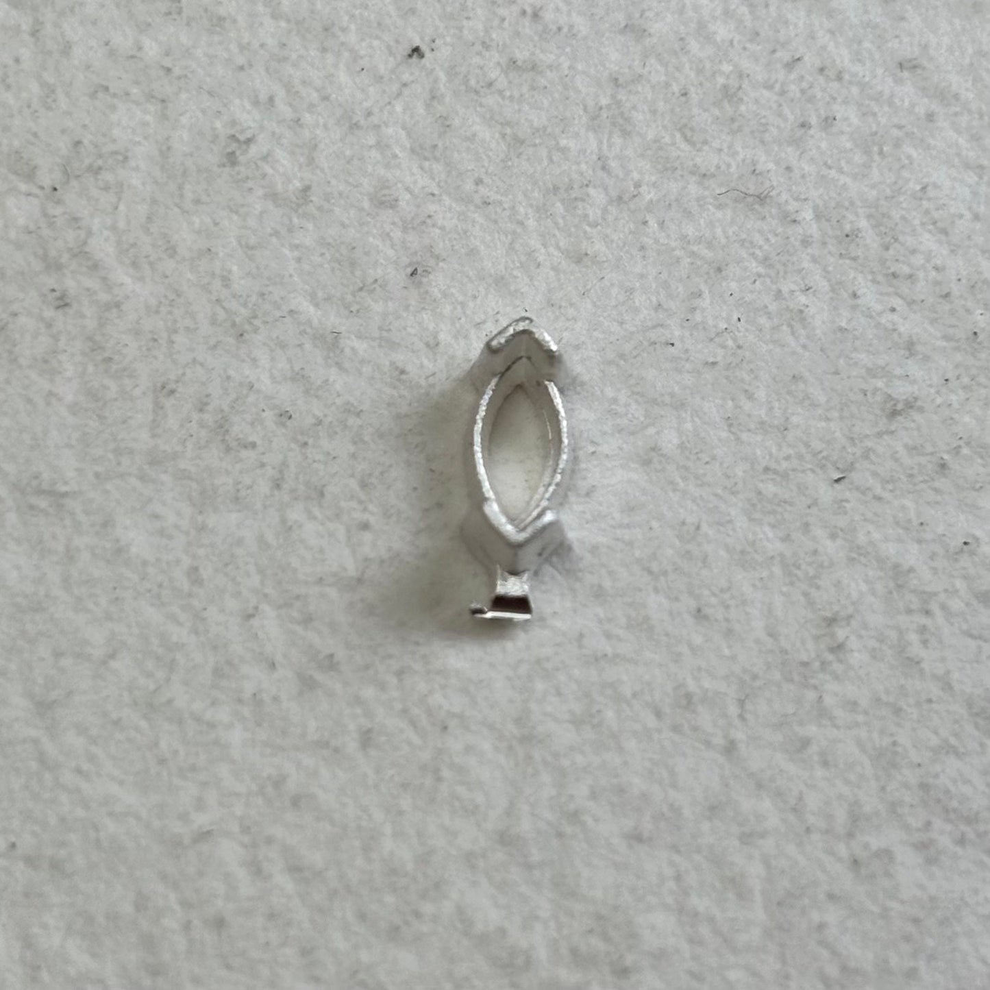 5mm x 2.5mm Marquise semi collet sterling silver cast stone setting