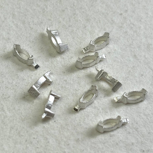 4x2mm Marquise semi collet recycled sterling silver or 9ct gold cast stone setting